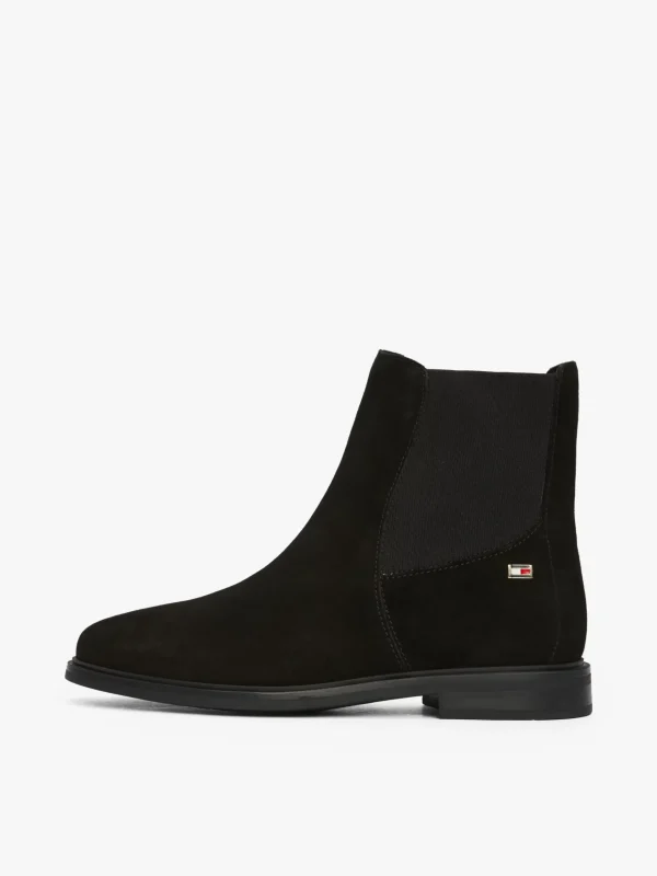 Tommy Hilfiger Chelsea-Boot aus Wildleder mit Flag BLACK Online
