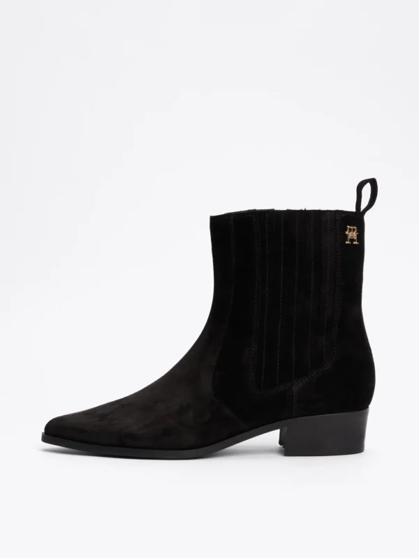 Tommy Hilfiger Chelsea-Boot aus Wildleder im Western-Stil BLACK Fashion