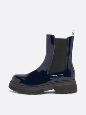 Tommy Hilfiger Chelsea-Boot mit Lack-Finish BLUE New