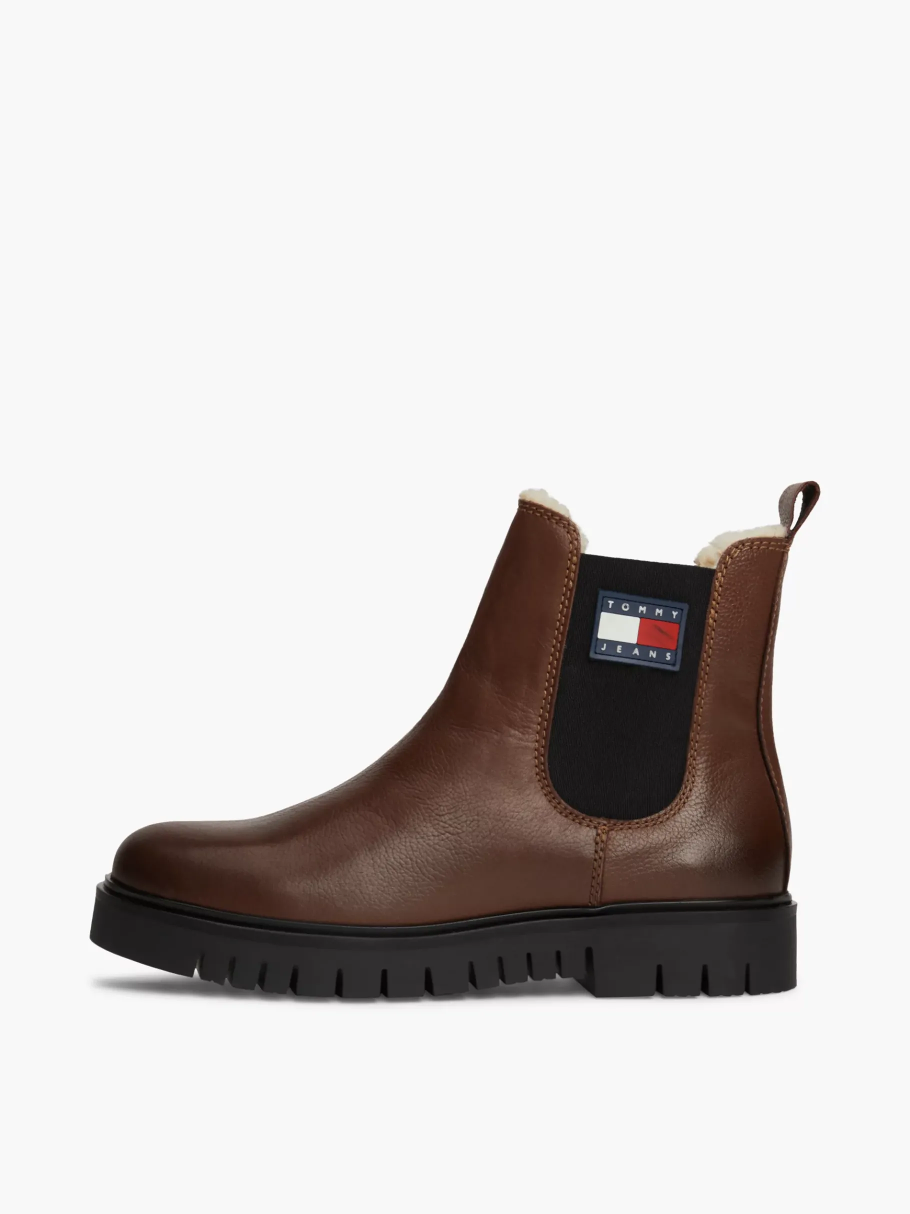 Tommy Hilfiger Chelsea-Lederboot mit warmem Innenfutter CAROB CHOCOLATE Hot