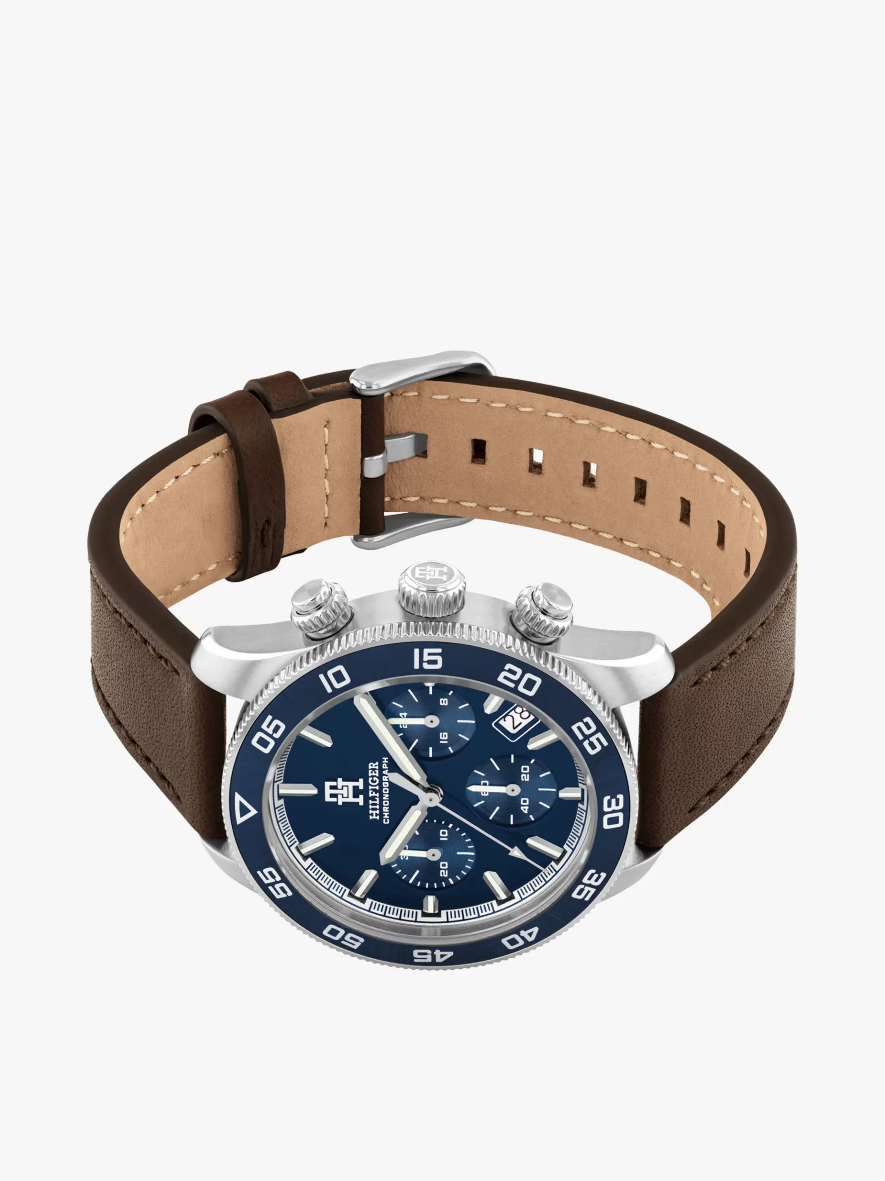 Tommy Hilfiger Chronograf mit braunem Lederarmband BROWN Best Sale