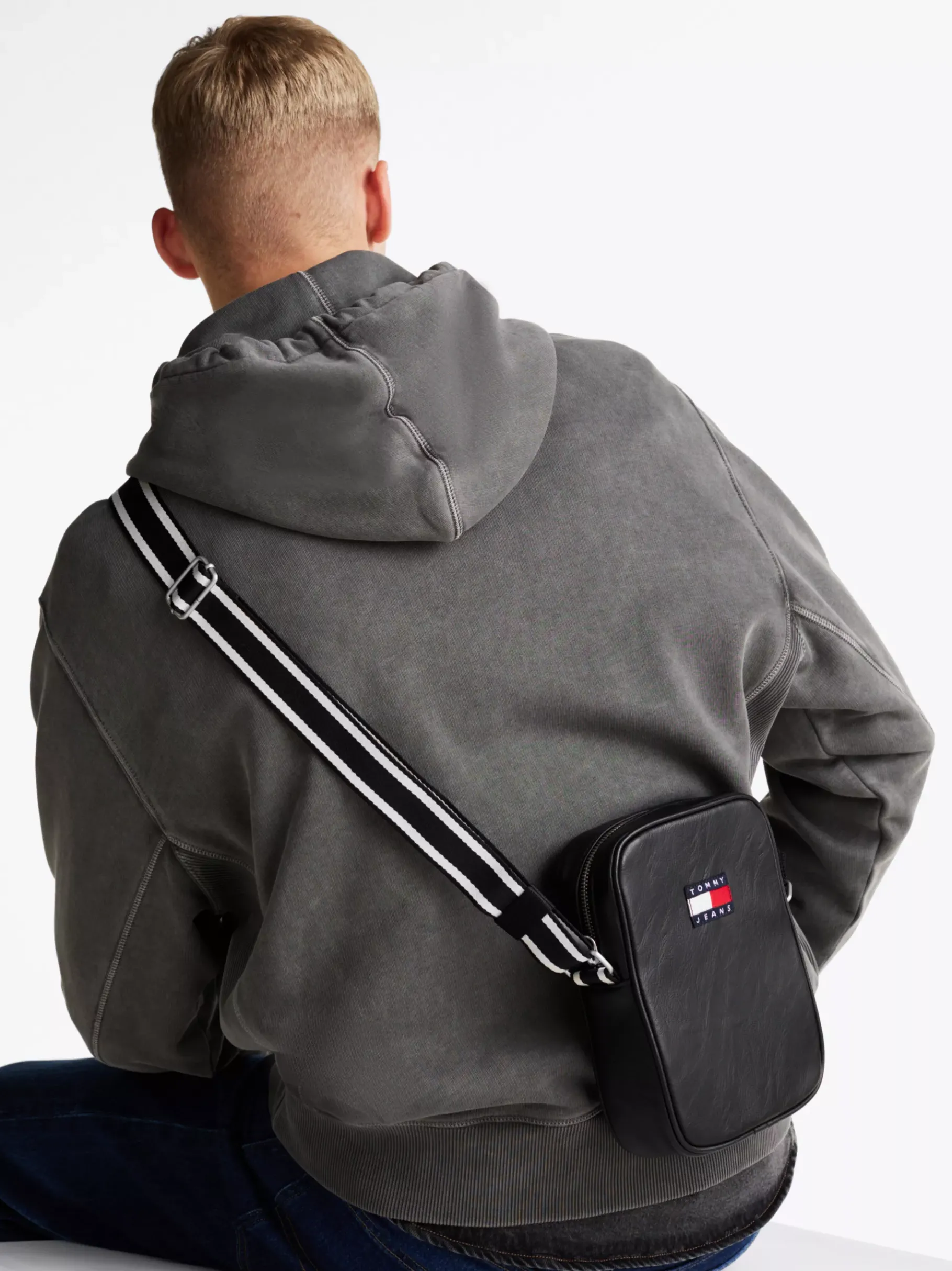 Tommy Hilfiger City Reportertasche mit Kontrast-Streifen BLACK Outlet