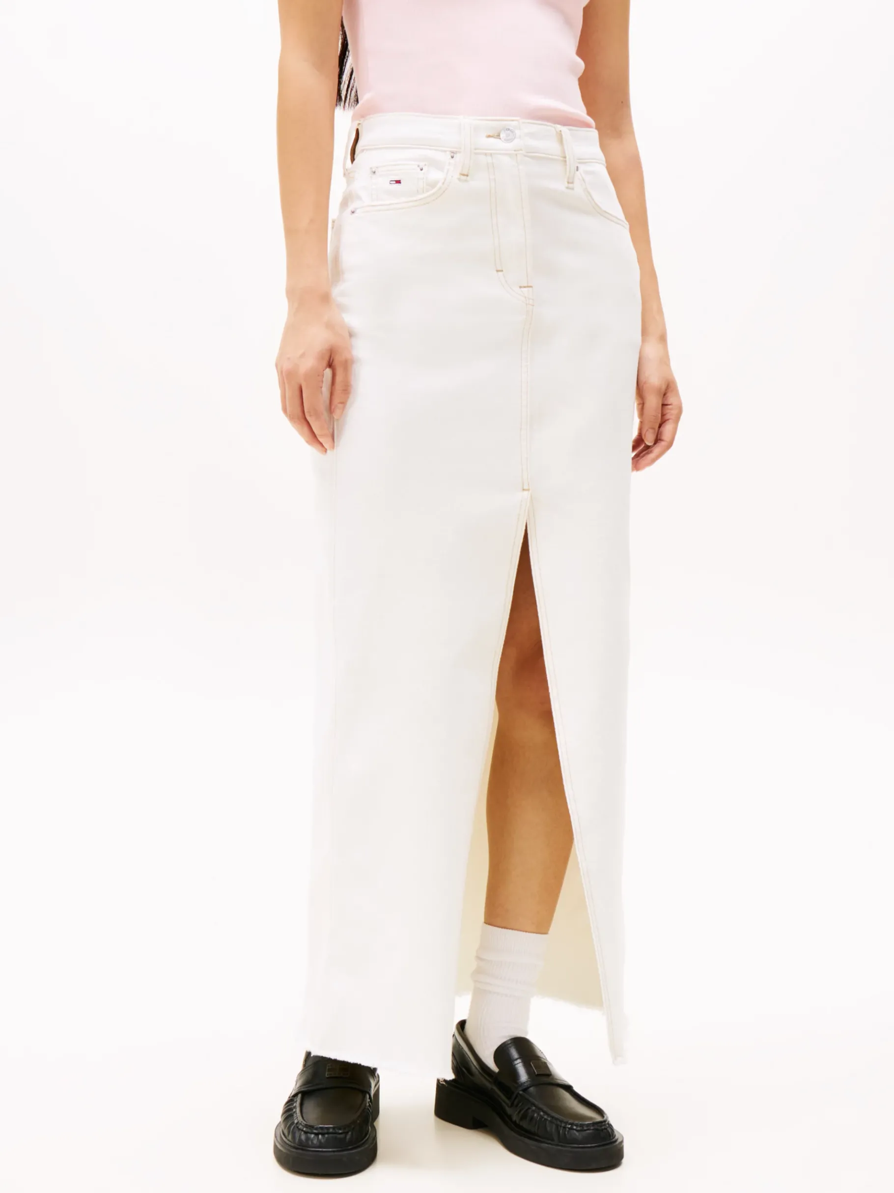 Tommy Hilfiger Claire Maxi-Jeansrock DENIM WHITE Flash Sale