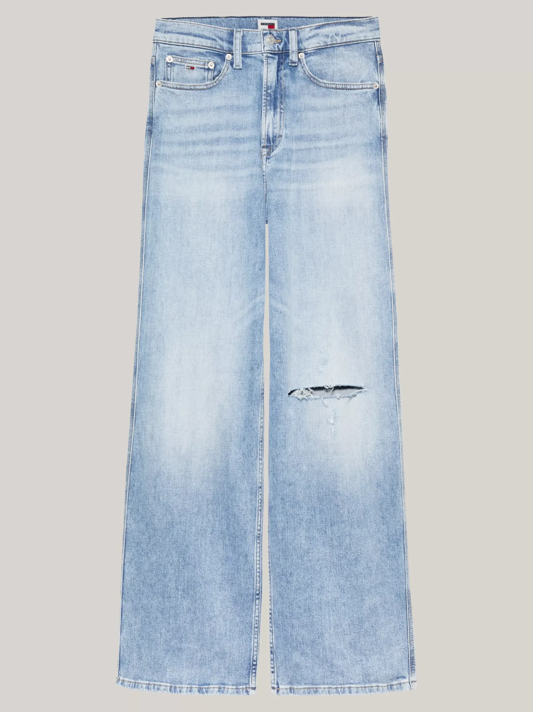 Tommy Hilfiger Claire Weite Jeans mit hohem Bund und Used Look DENIM LIGHT New