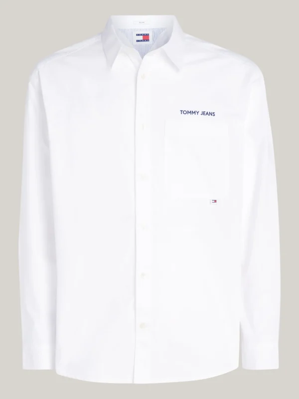 Tommy Hilfiger Classic Regular Fit Hemd mit Logo-Stickerei WHITE Discount