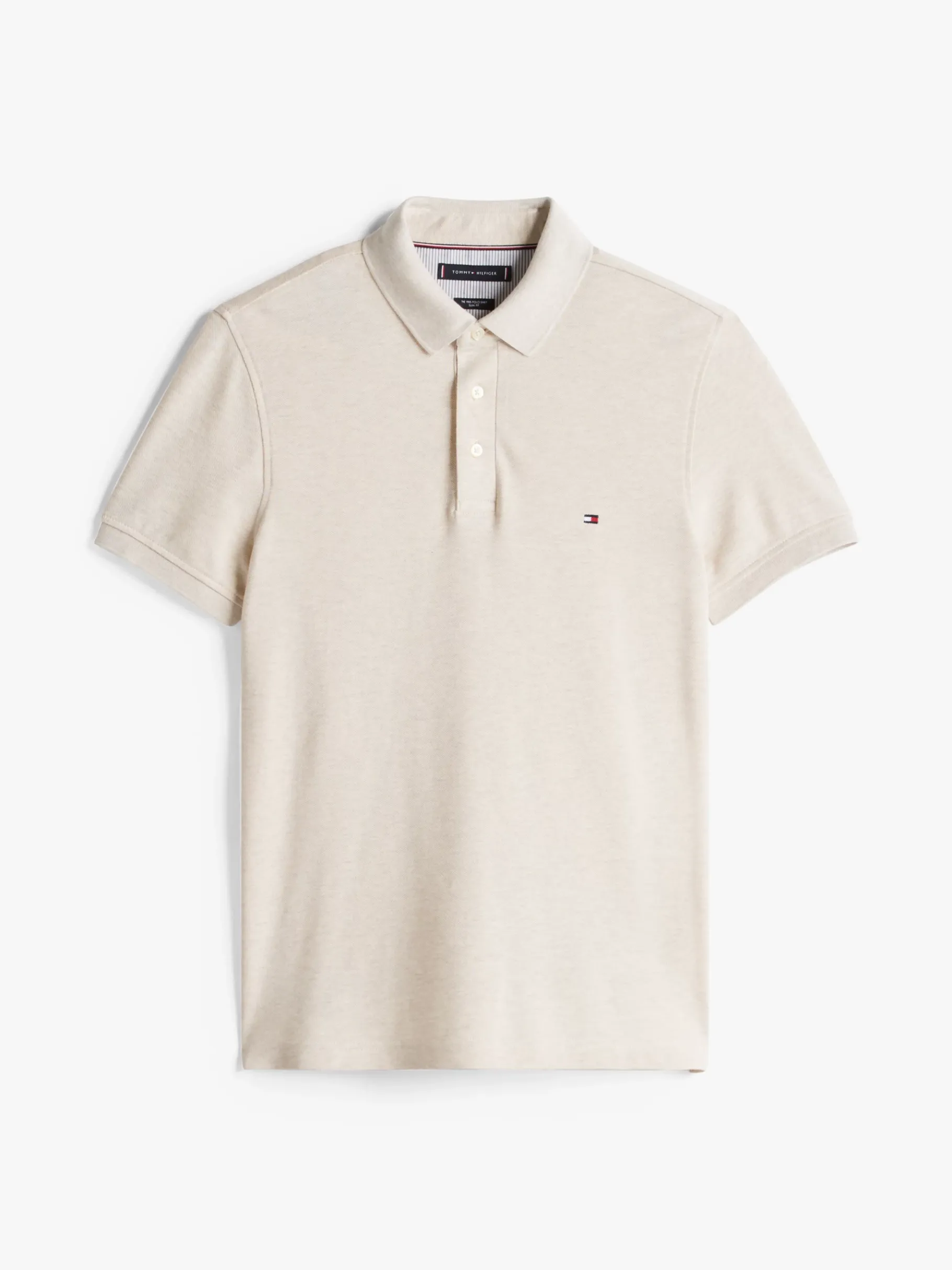 Tommy Hilfiger 1985 Collection Slim Fit Poloshirt HEATHERED OATMILK Clearance