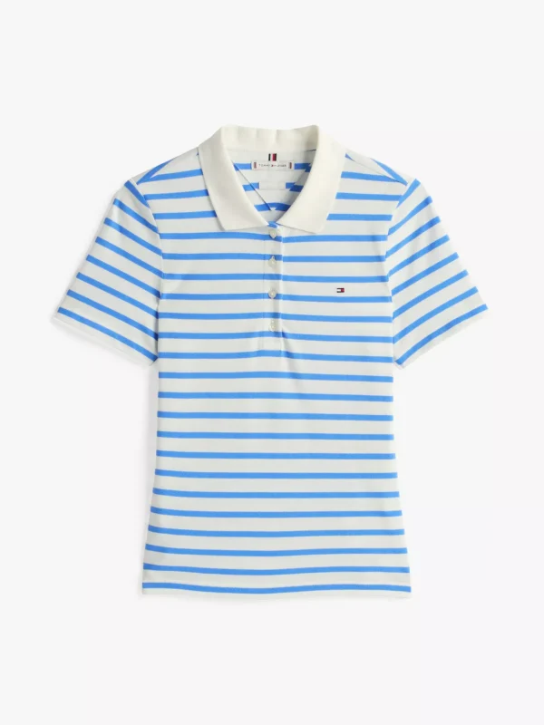 Tommy Hilfiger 1985 Collection Slim Fit Poloshirt ECRU/ BLUE SPELL STP Cheap
