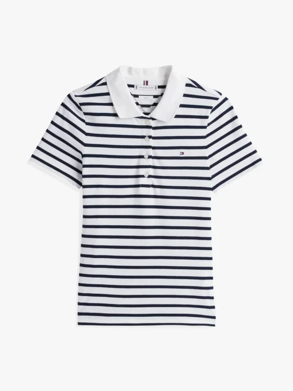Tommy Hilfiger 1985 Collection Slim Fit Poloshirt BRETON ECRU/DARK NIGHT NAVY STP Cheap