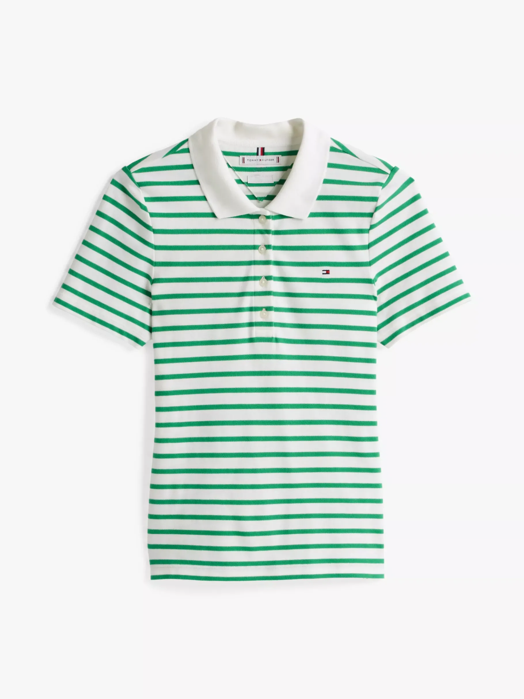 Tommy Hilfiger 1985 Collection Slim Fit Poloshirt ECRU/RADIANT GREEN STP Best Sale