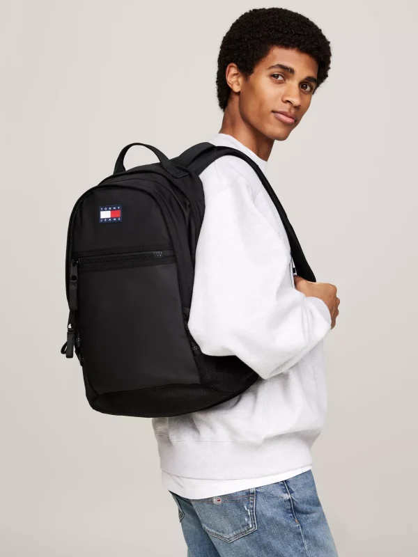 Tommy Hilfiger Color Block-Rucksack mit gummiertem Logo BLACK Store