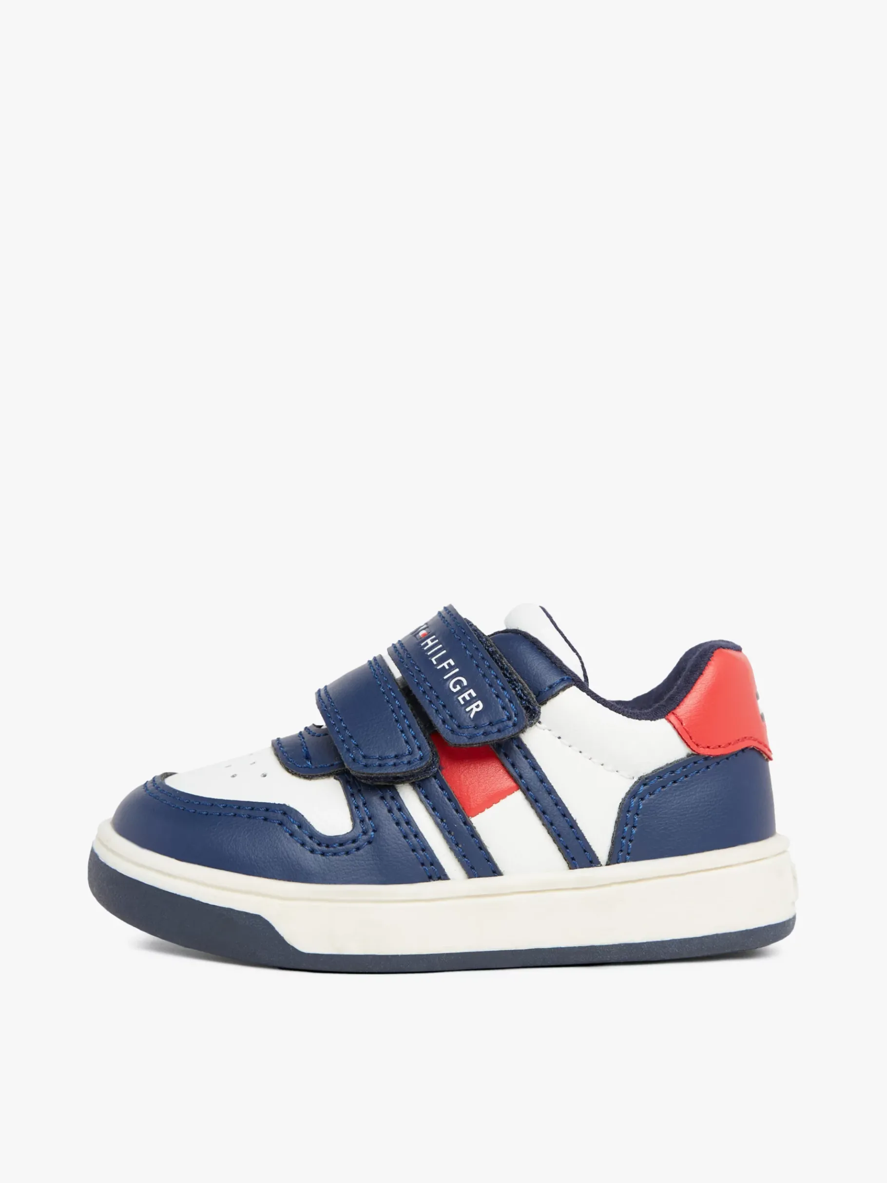 Tommy Hilfiger Color Block-Sneaker mit Klettverschluss BLUE/OFF WHITE/RED Outlet