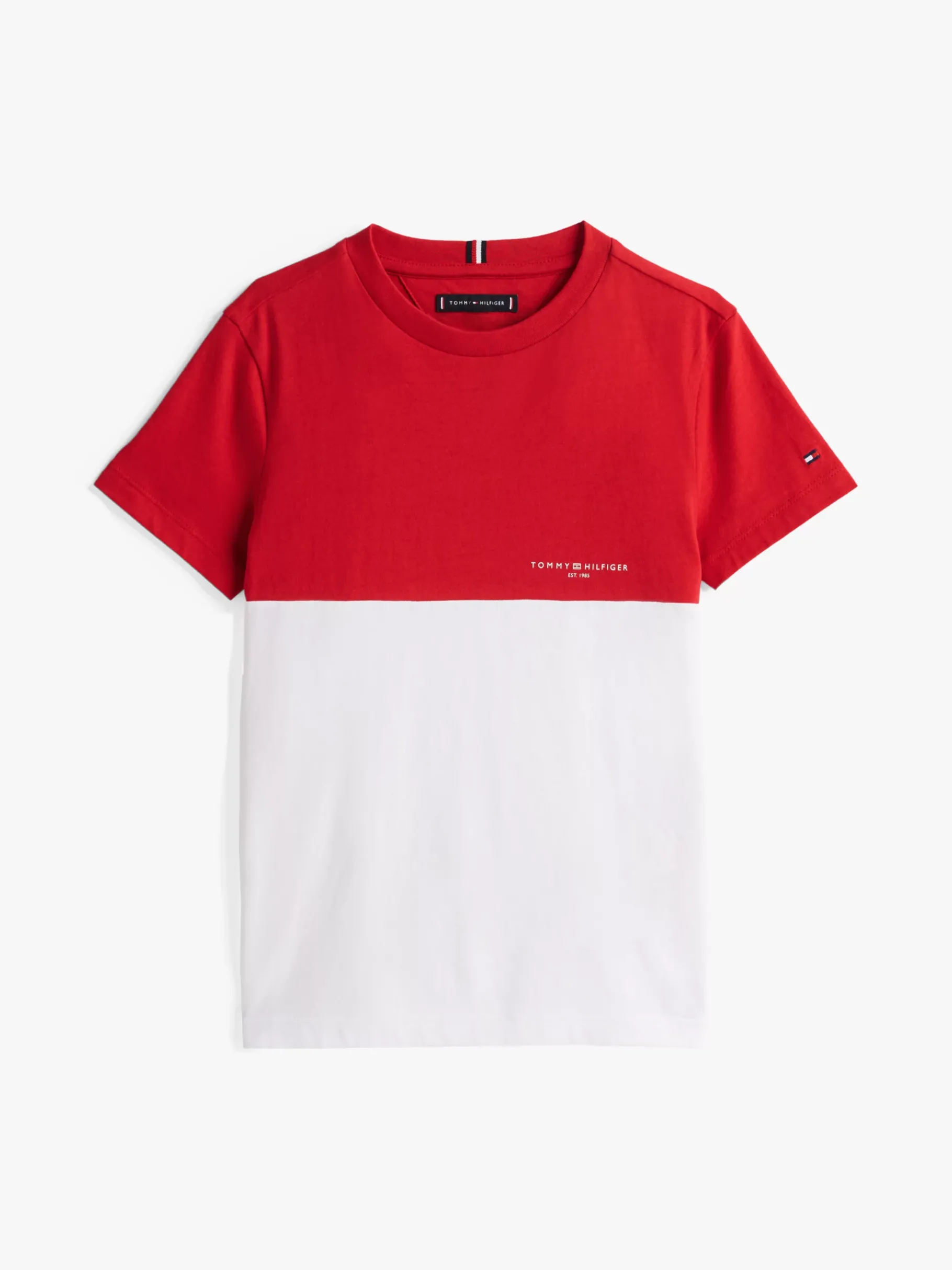 Tommy Hilfiger Color Block-T-Shirt mit Rundhalsausschnitt PRIMARY RED/ WHITE COLOURBLOCK Clearance