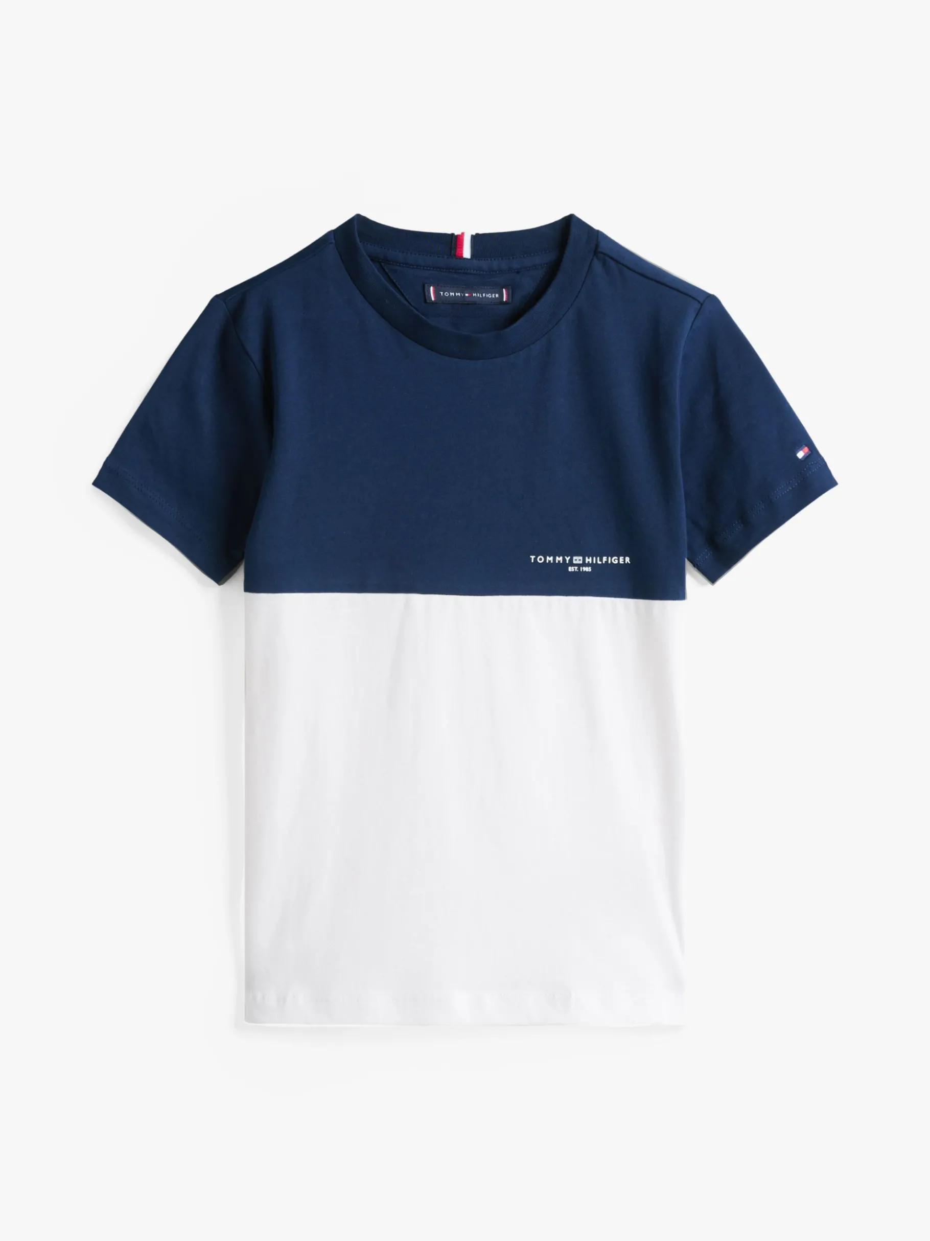 Tommy Hilfiger Color Block-T-Shirt mit Rundhalsausschnitt DARK NIGHT NAVY/WHITE COLOURBLOCK Cheap