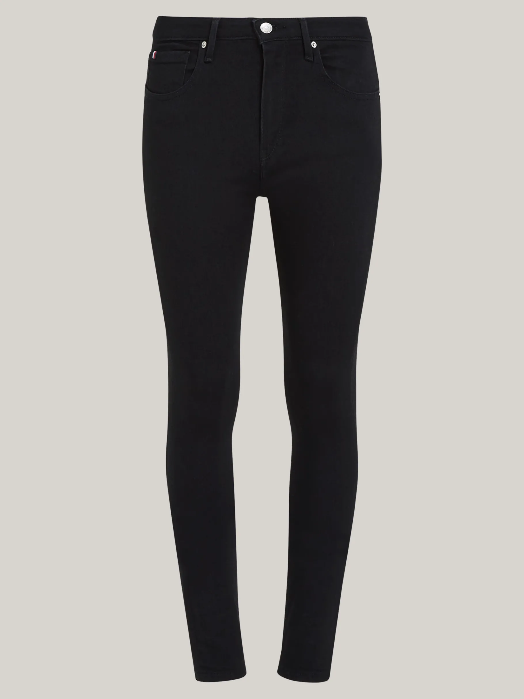 Tommy Hilfiger Como schwarze Skinny Jeans mit mittelhohem Bund BLACK Outlet
