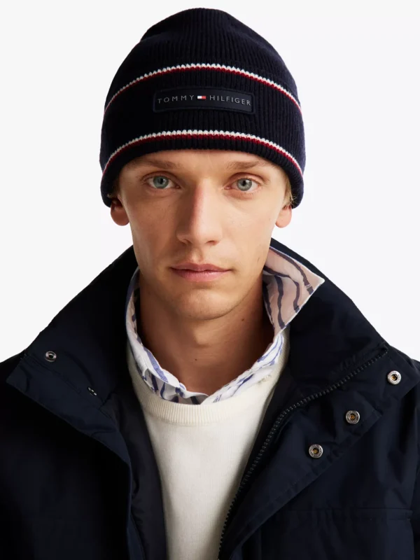 Tommy Hilfiger Corporate Beanie mit Wolle SPACE BLUE Hot