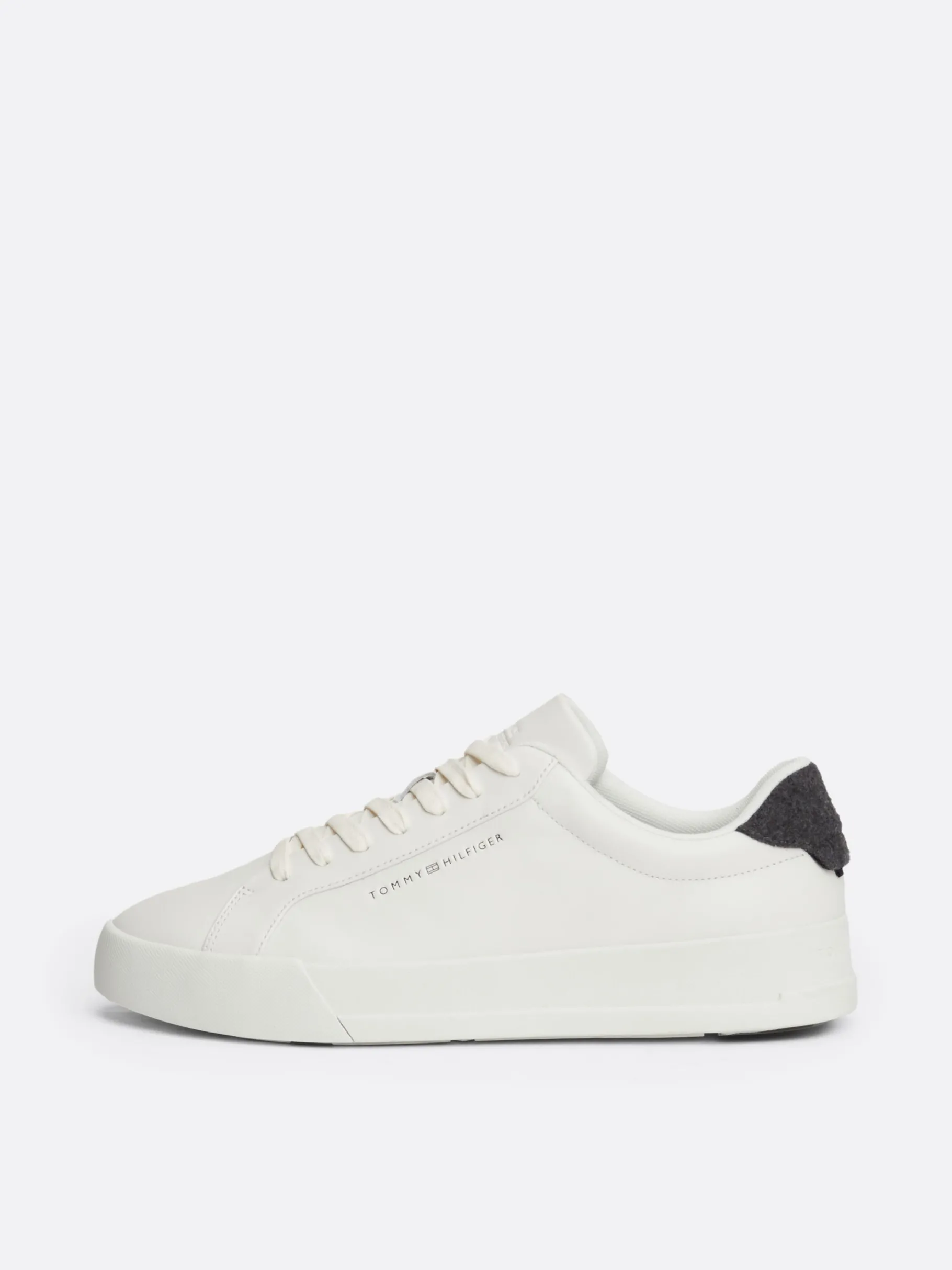 Tommy Hilfiger Court-Ledersneaker mit Kontrast-Fersendetail ECRU Best