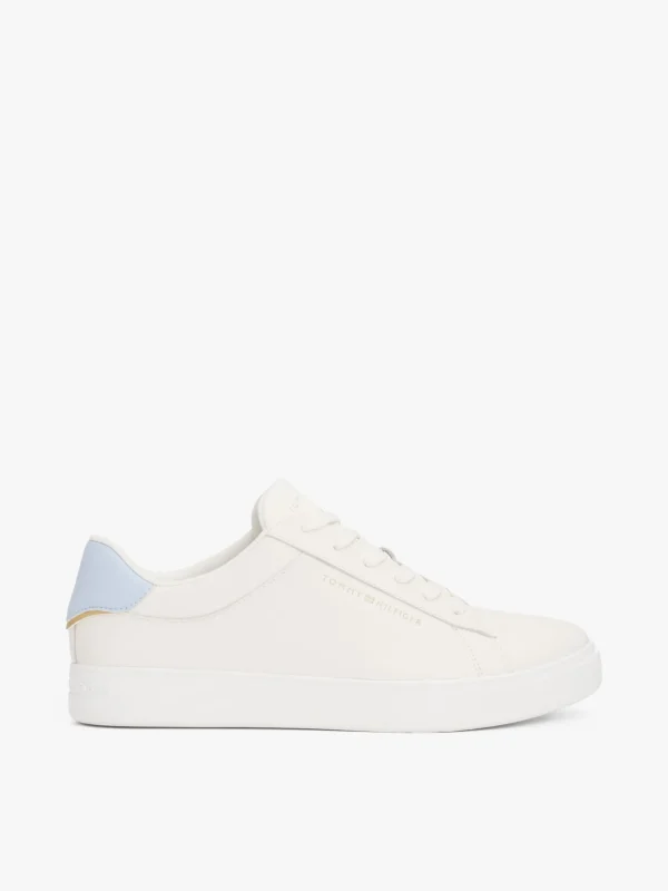 Tommy Hilfiger Court-Sneaker aus Leder ANCIENT WHITE Outlet