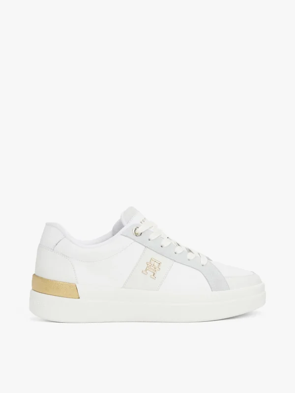 Tommy Hilfiger Court-Sneaker aus Leder WHITE Flash Sale