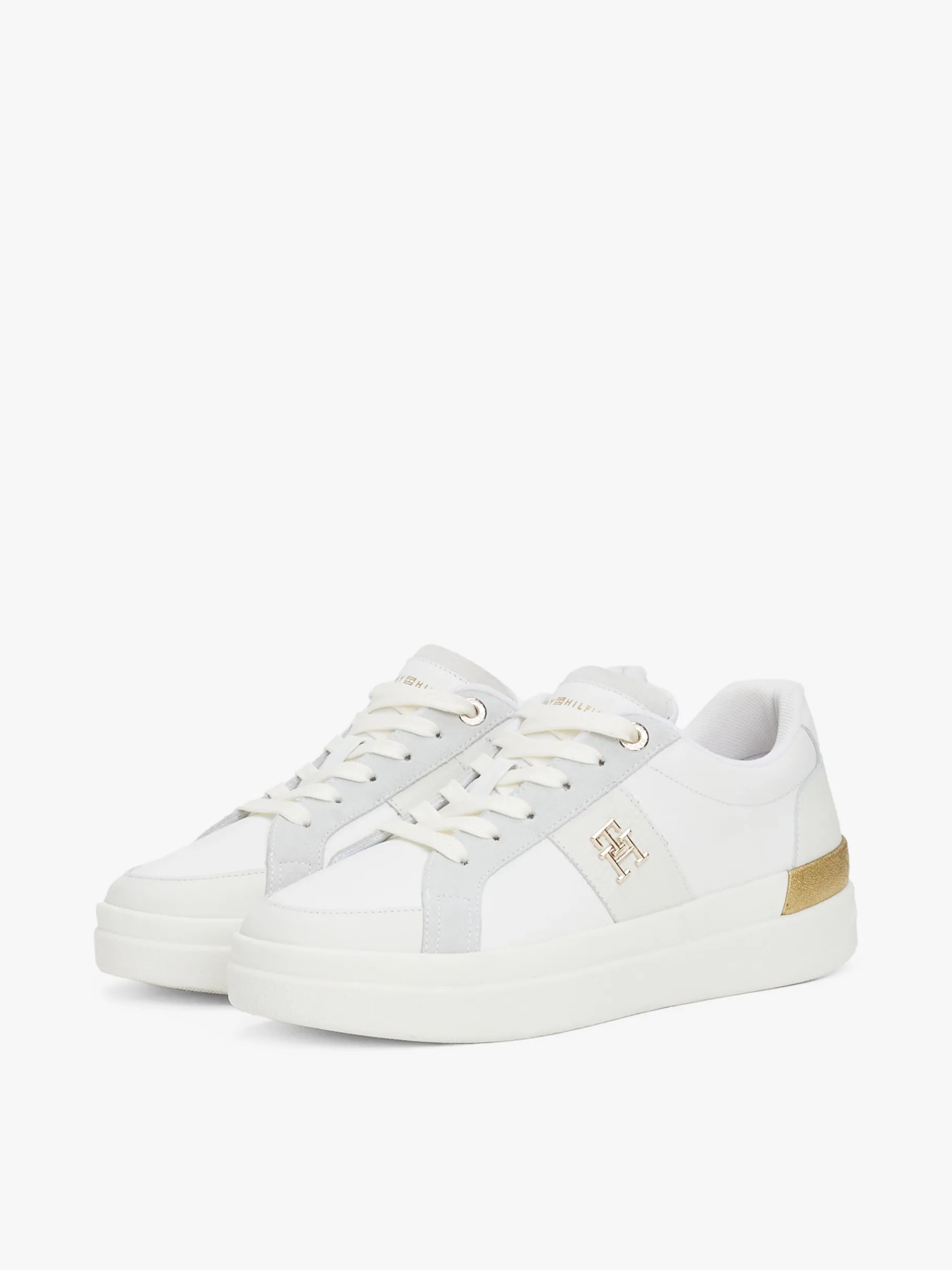 Tommy Hilfiger Court-Sneaker aus Leder WHITE Flash Sale