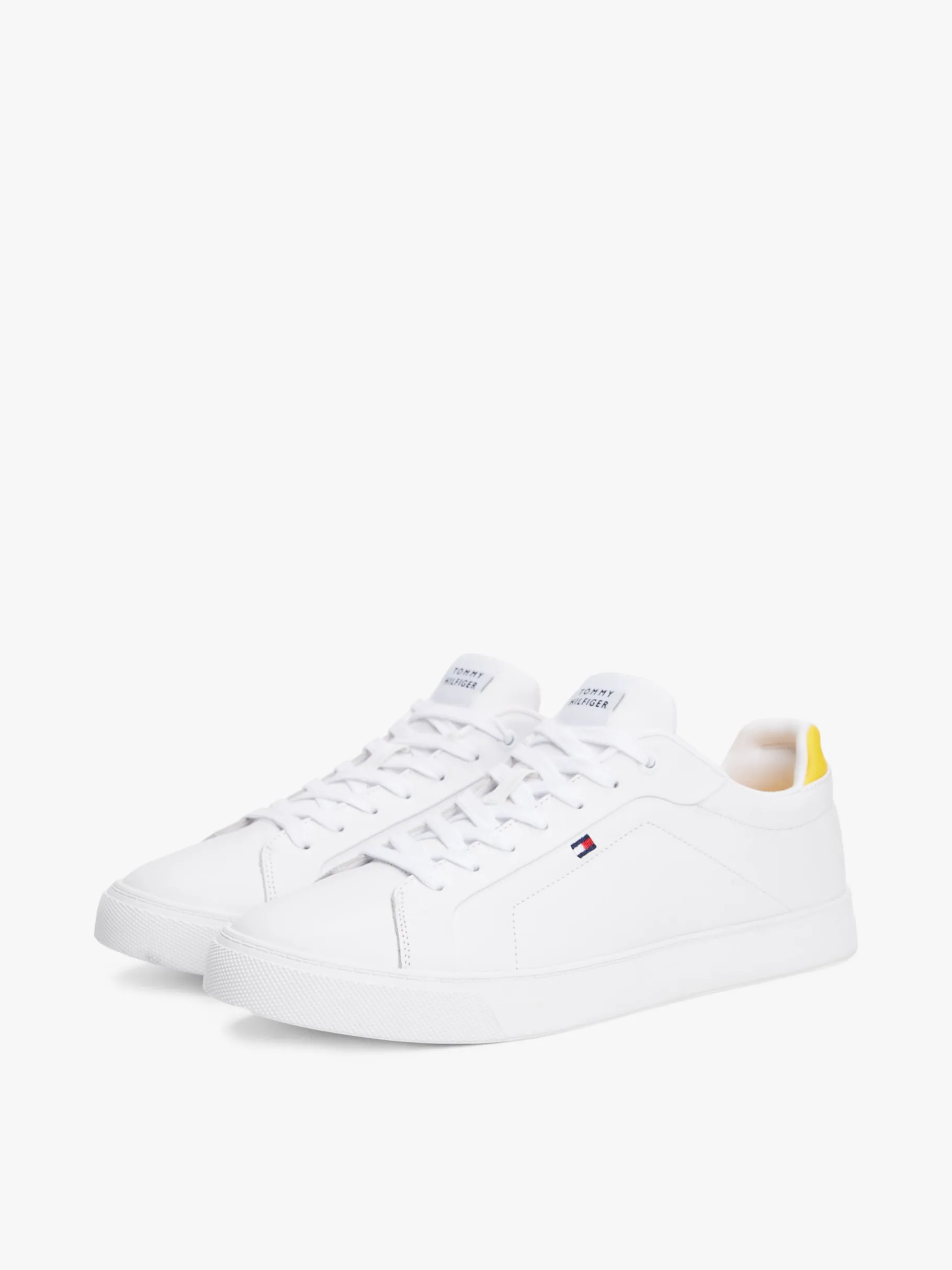 Tommy Hilfiger Court-Sneaker aus Leder WHITE Cheap