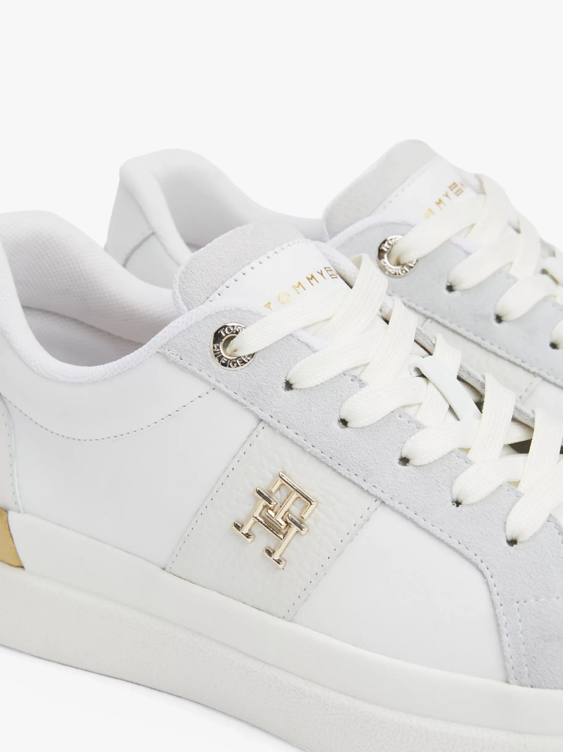 Tommy Hilfiger Court-Sneaker aus Leder WHITE Flash Sale