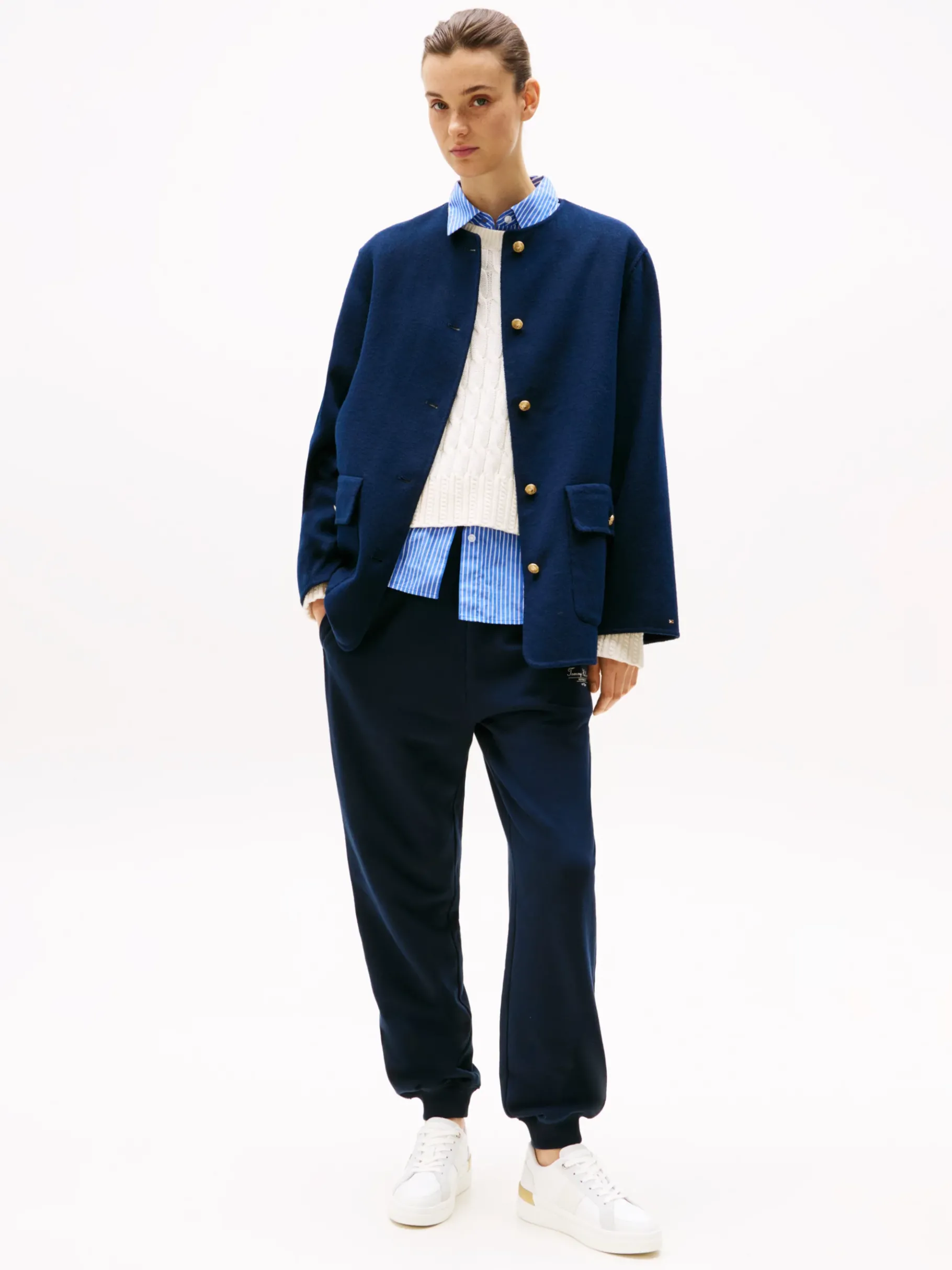 Tommy Hilfiger Court-Sneaker aus Leder WHITE Flash Sale