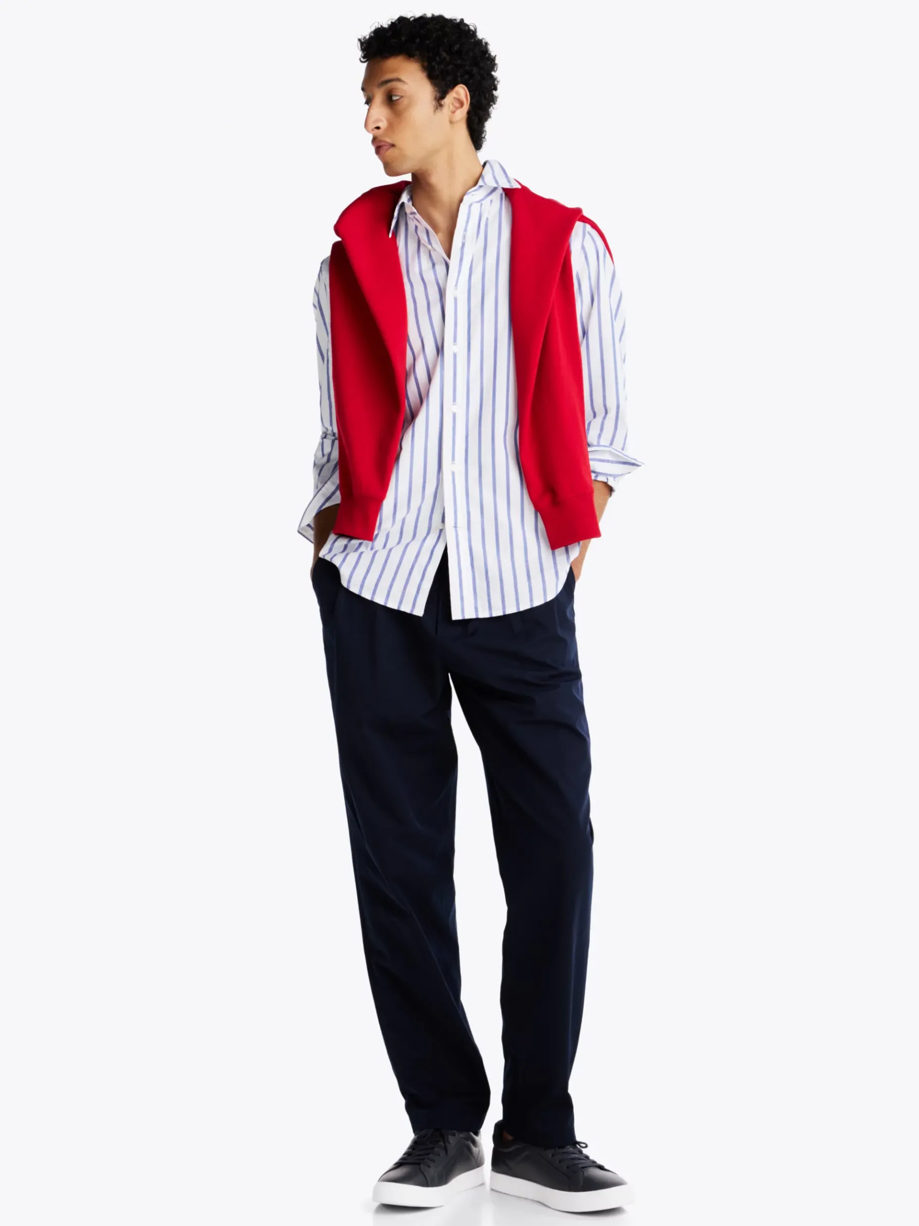 Tommy Hilfiger Court-Sneaker aus Leder mit Flag-Stickerei DESERT SKY Clearance