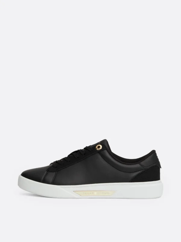 Tommy Hilfiger Court-Sneaker aus Leder mit Metall-Highlights BLACK Best