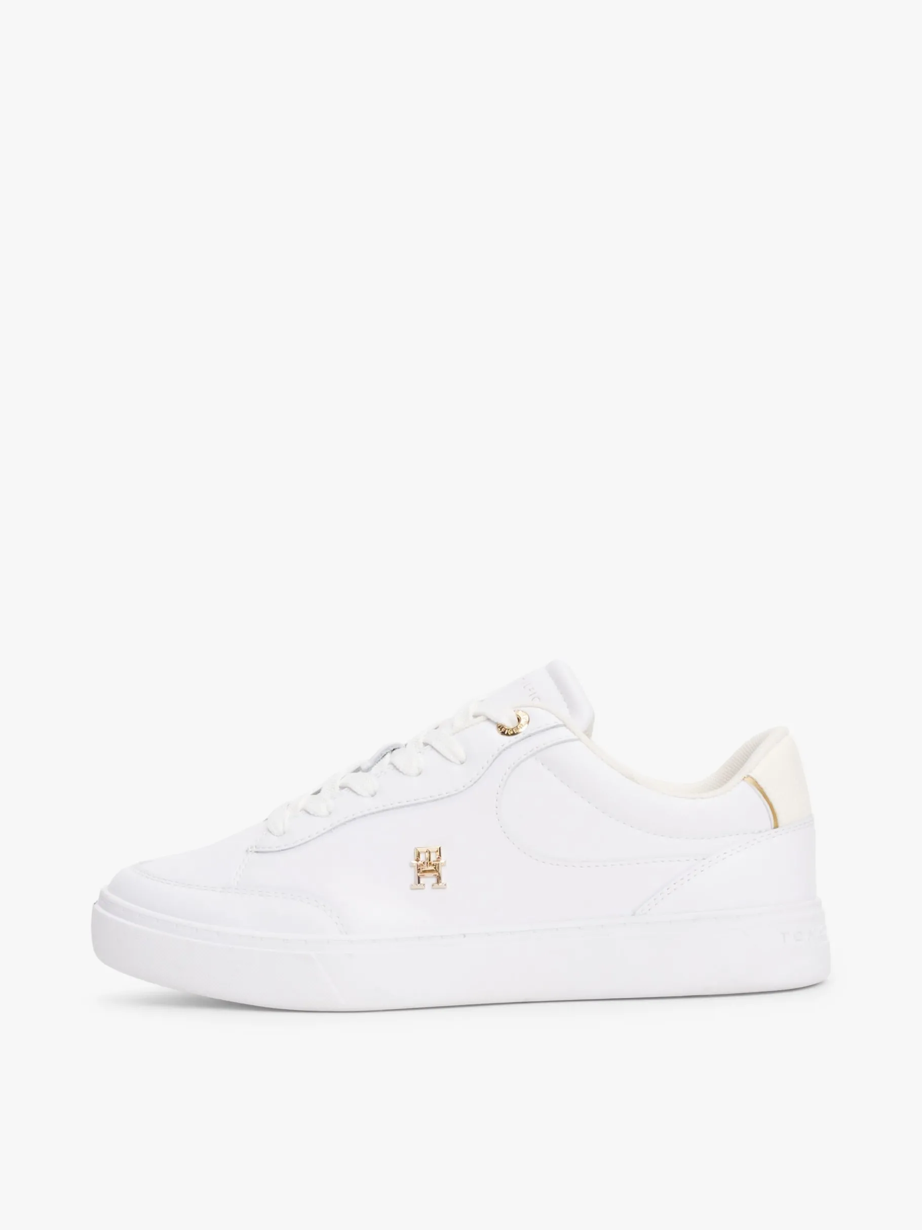 Tommy Hilfiger Court-Sneaker aus Leder mit TH-Monogramm WHITE Cheap