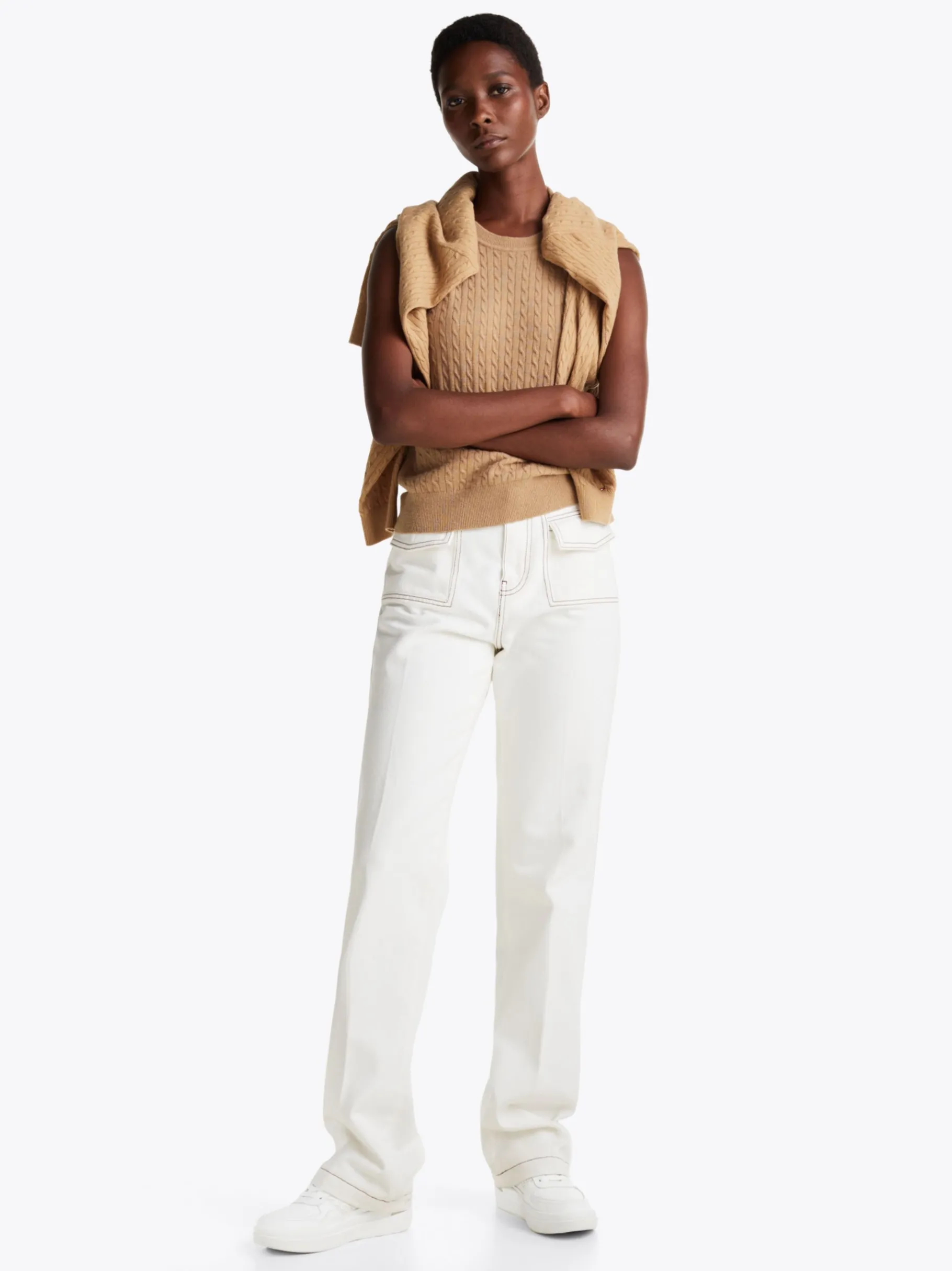 Tommy Hilfiger Court-Sneaker aus Leder mit TH-Monogramm WHITE/IVORY PETAL Outlet