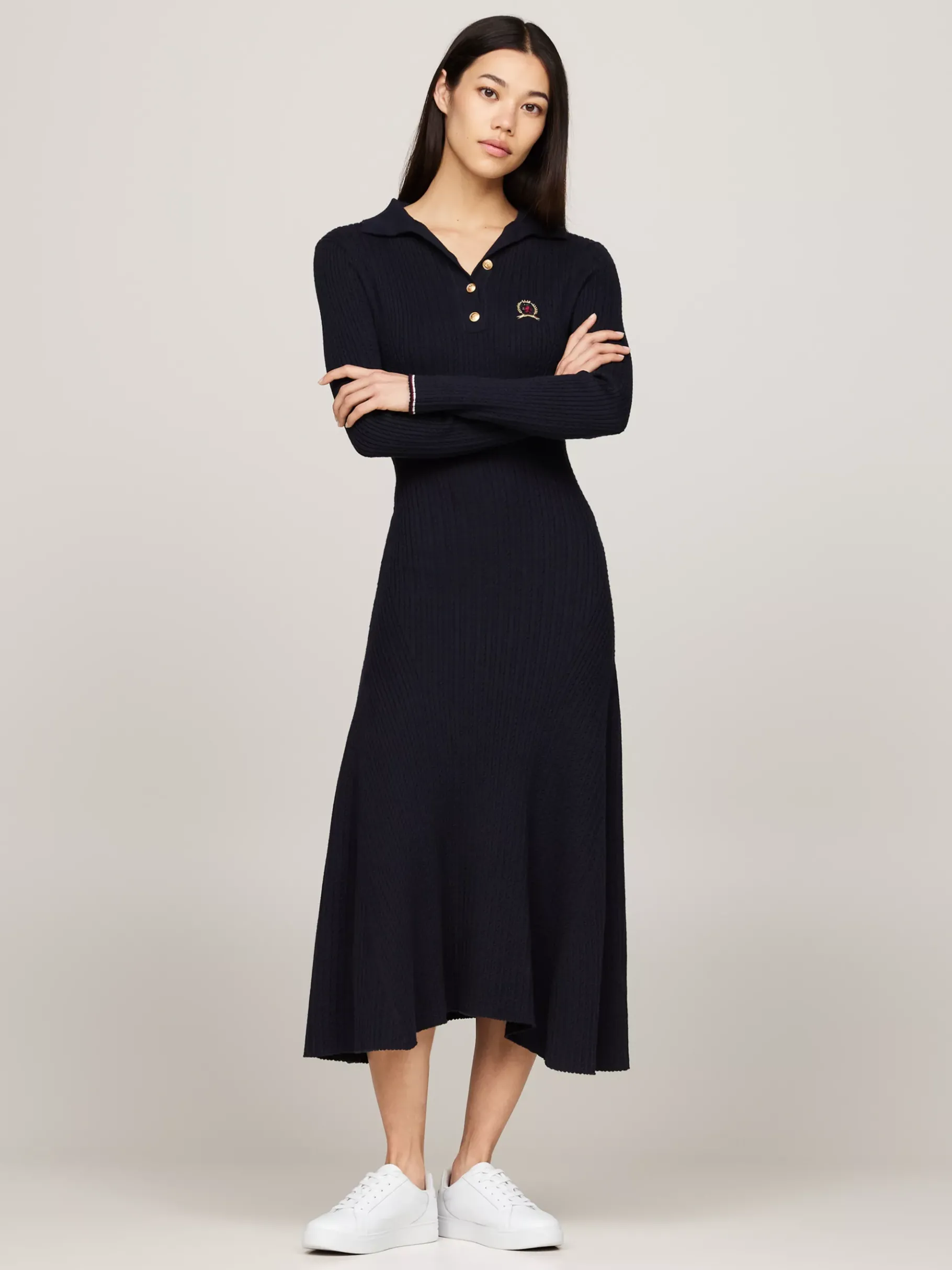 Tommy Hilfiger Court-Sneaker aus Leder mit Metallic-Logo WHITE Fashion