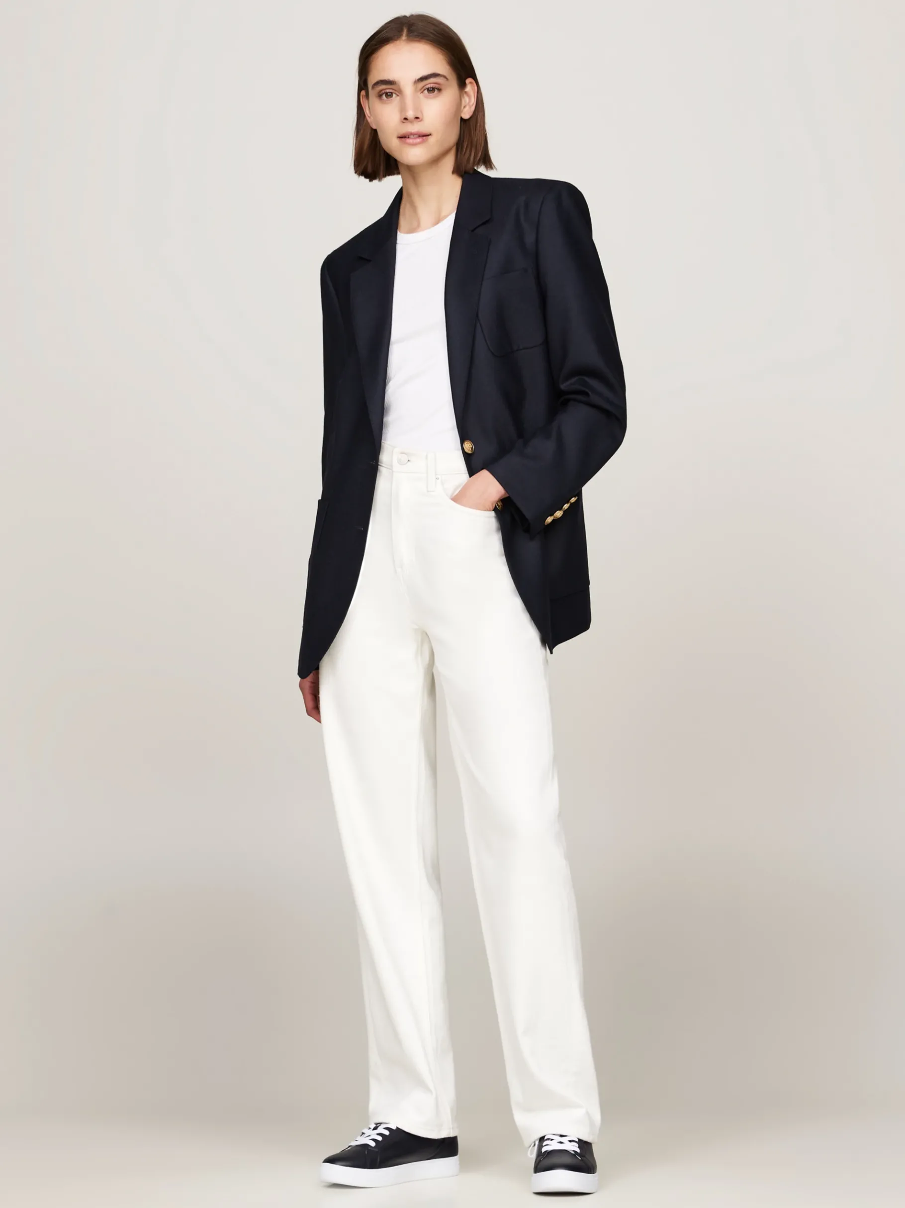 Tommy Hilfiger Court-Sneaker aus Leder mit Metallic-Logo BLACK Online