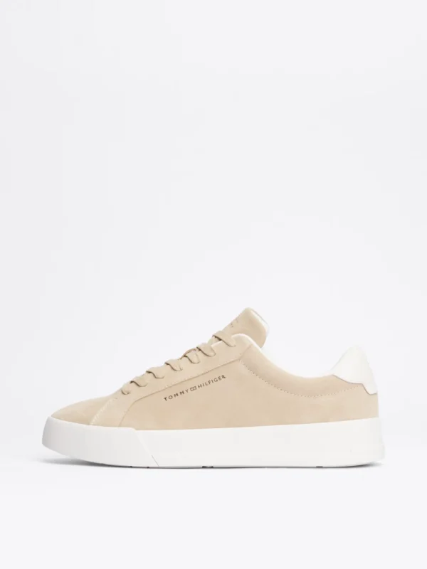Tommy Hilfiger Court-Sneaker aus Wildleder mit Flatform-Sohle SANDALWOOD Online