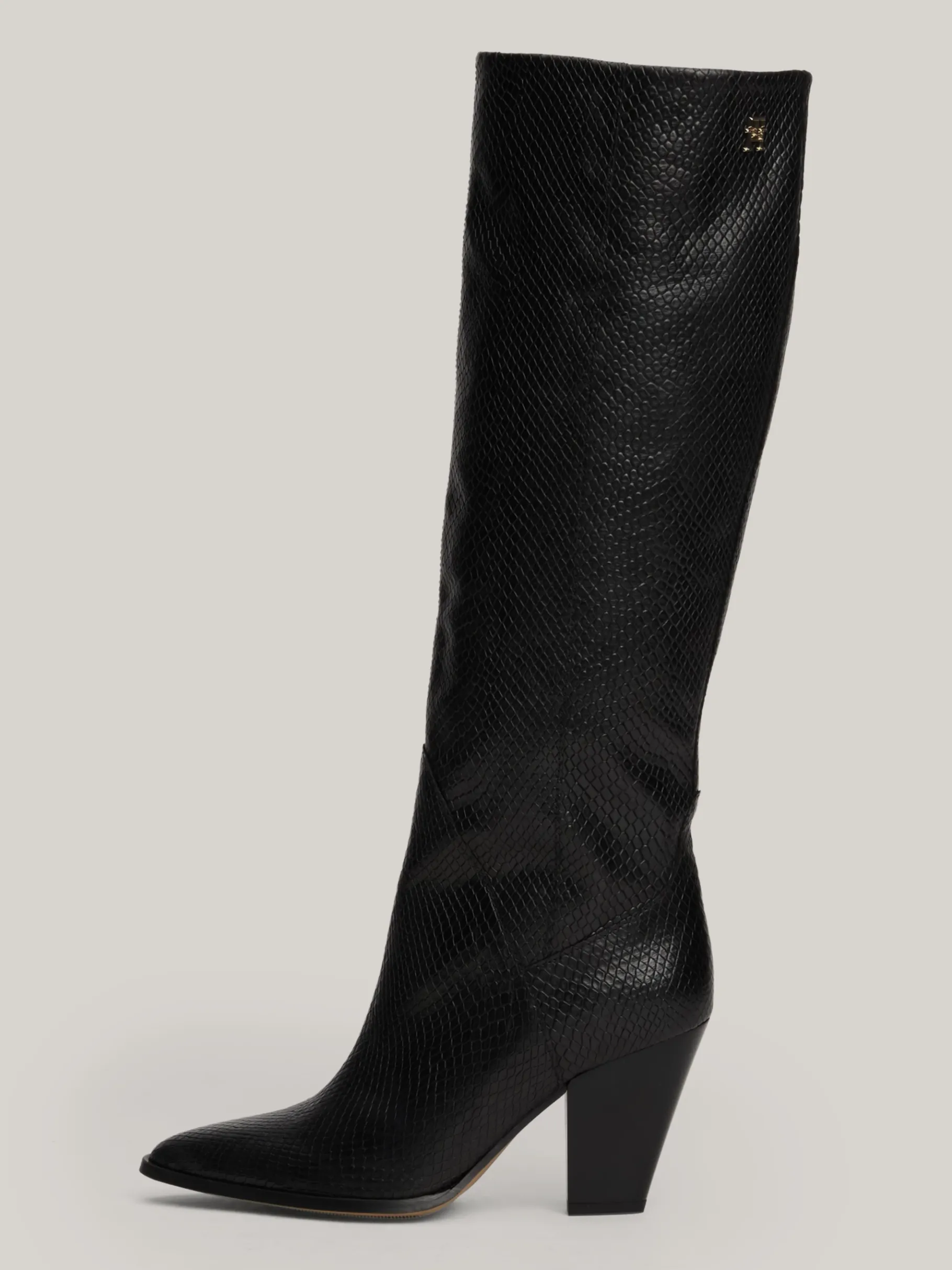 Tommy Hilfiger Cowboystiefel aus Leder mit Schlangen-Prägung BLACK PYTHON Best