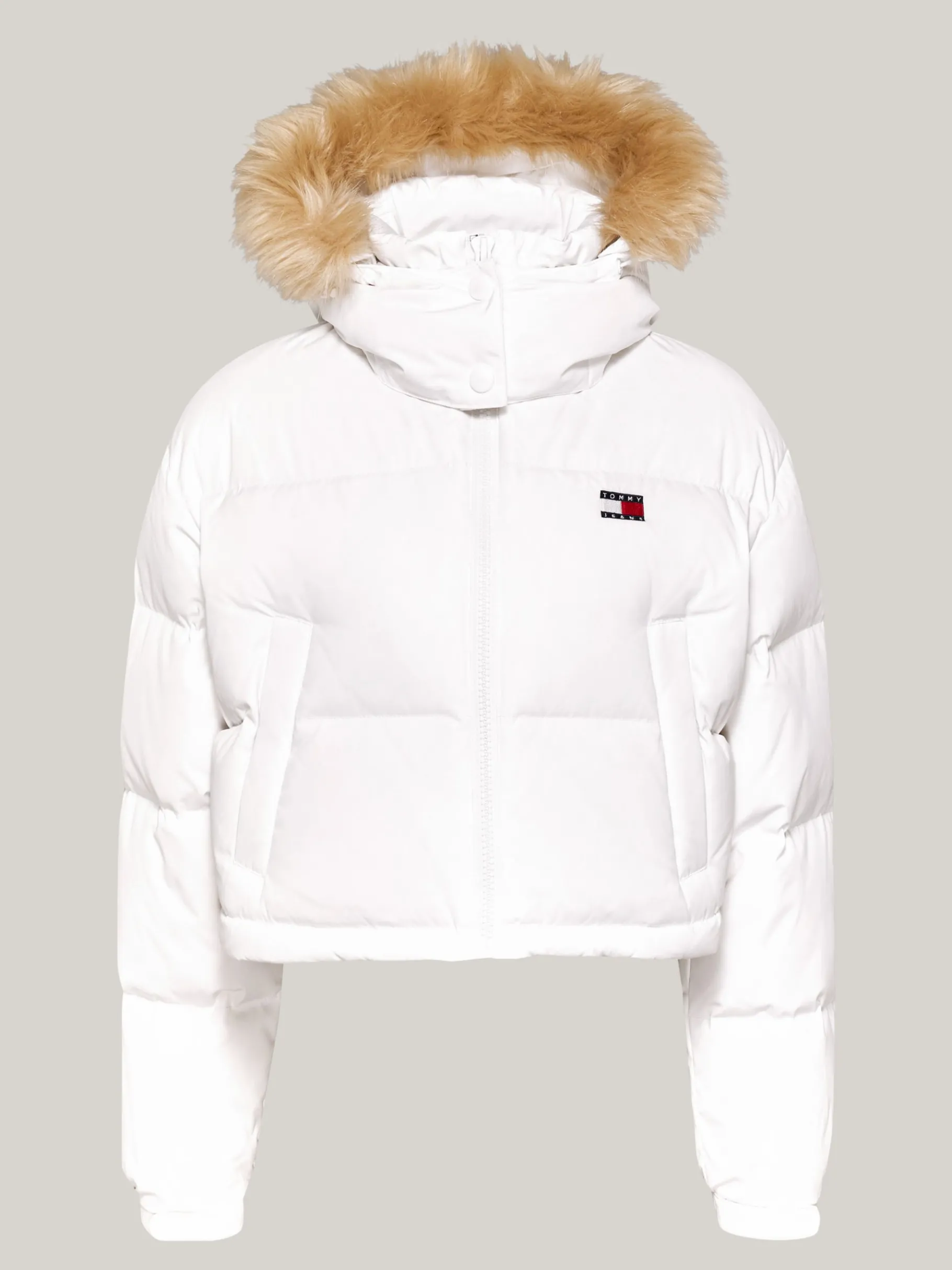 Tommy Hilfiger Cropped Fit Alaska Puffer-Jacke mit Daunen WHITE Online