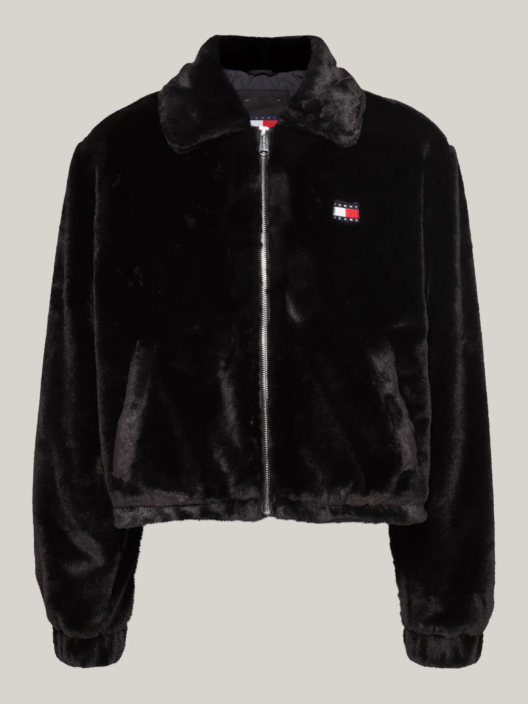 Tommy Hilfiger Cropped Fit Jacke aus Kunstpelz BLACK Cheap