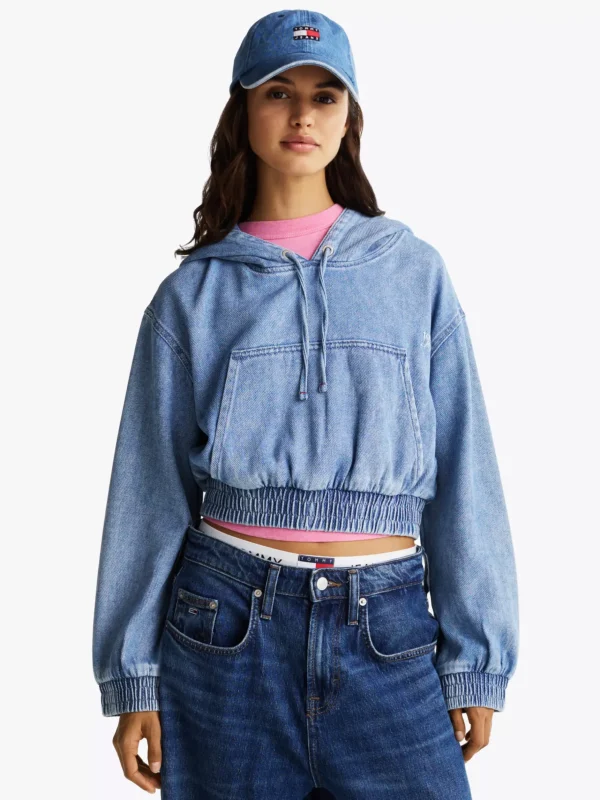 Tommy Hilfiger Cropped Fit Jeans-Hoodie DENIM MEDIUM Cheap