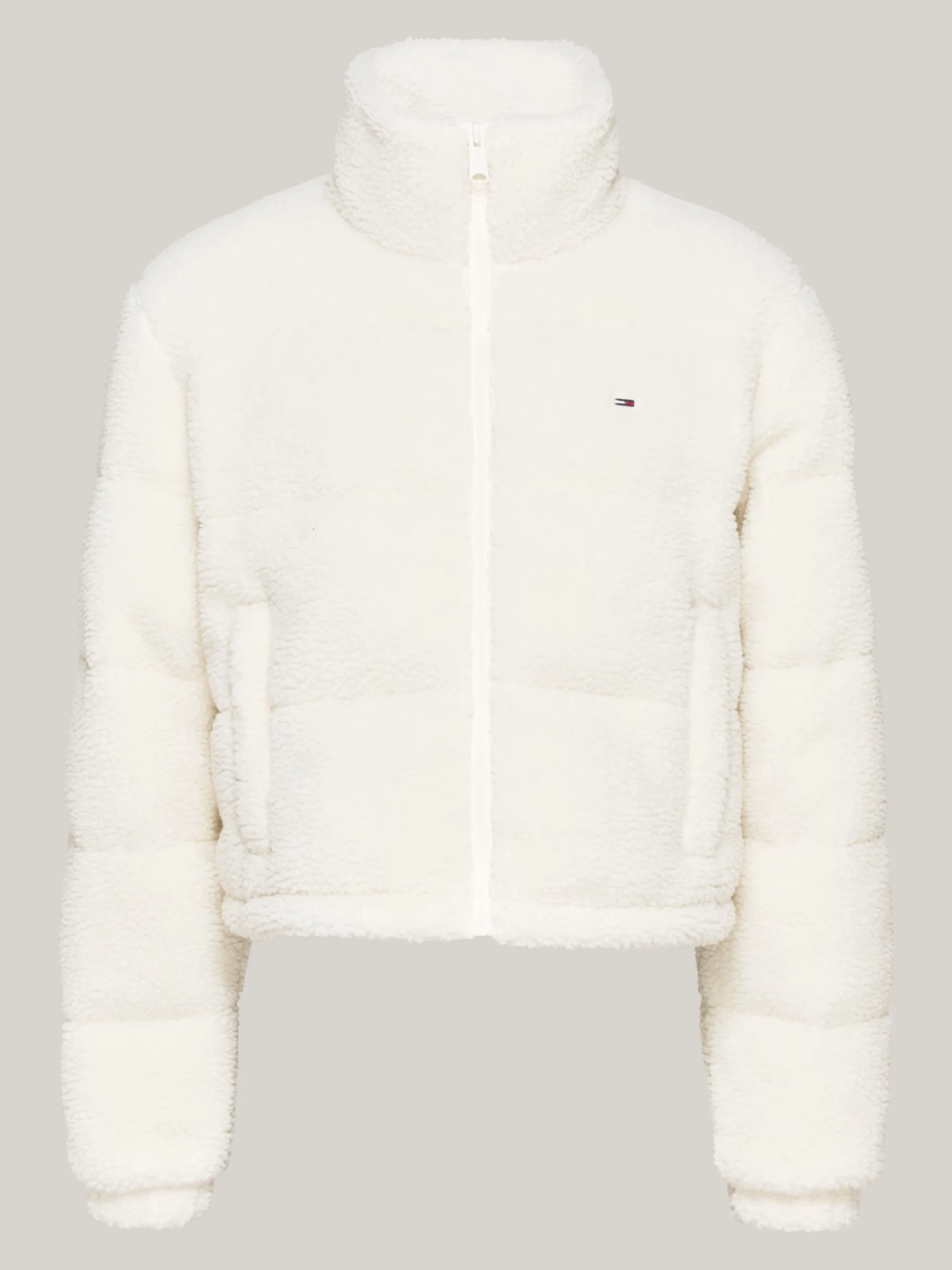 Tommy Hilfiger Cropped Fit Puffer-Jacke aus Teddy-Fleece ANCIENT WHITE Cheap