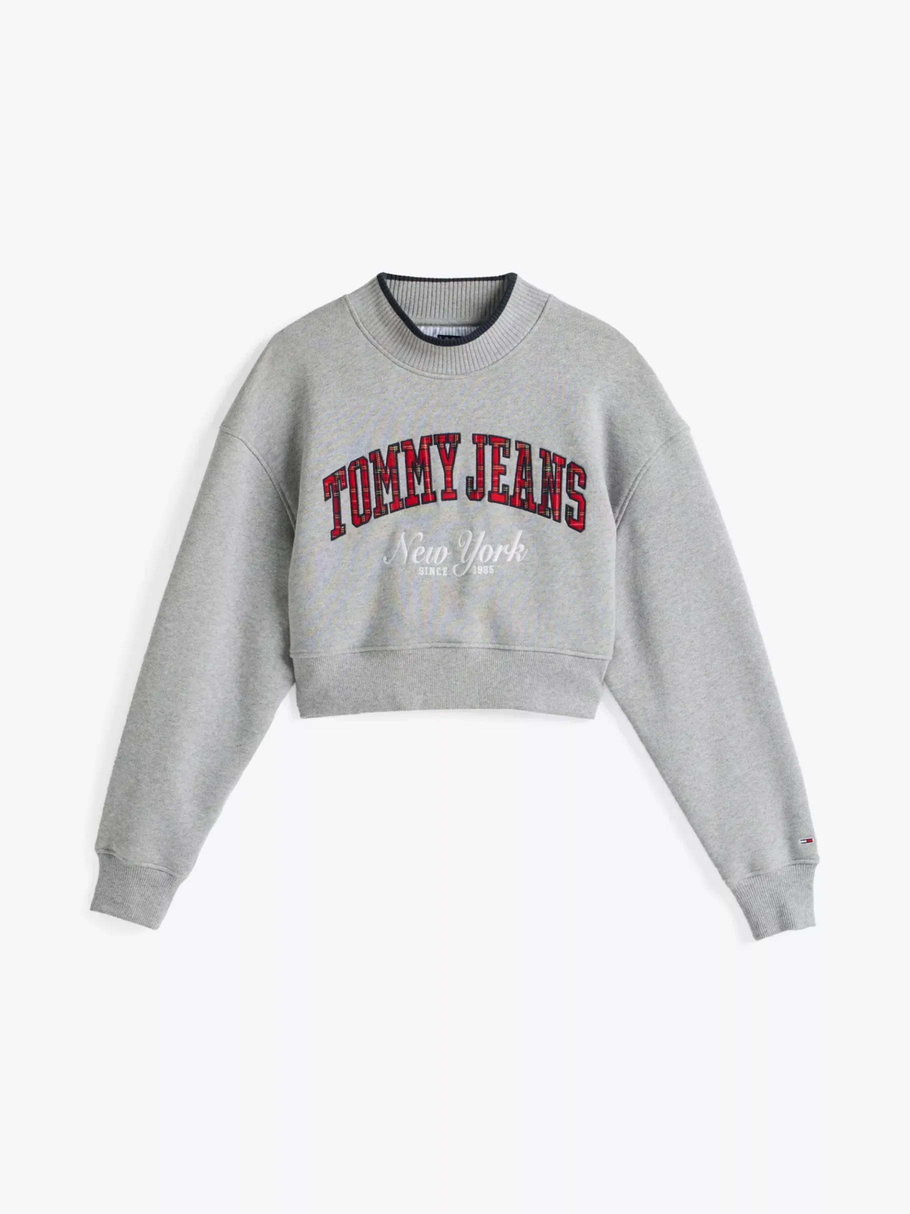Tommy Hilfiger Cropped Fit Sweatshirt mit Trichterkragen GREY HTR Cheap