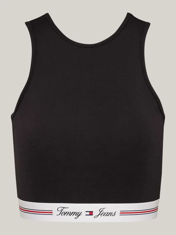 Tommy Hilfiger Cropped Fit Top mit Cut-out-Detail hinten BLACK Cheap