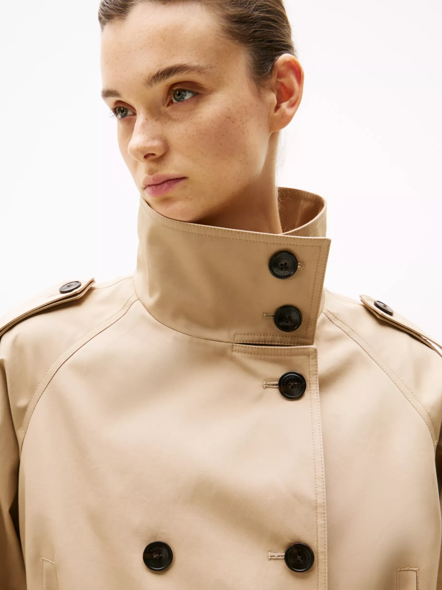 Tommy Hilfiger Cropped Fit Trenchcoat BEIGE Online