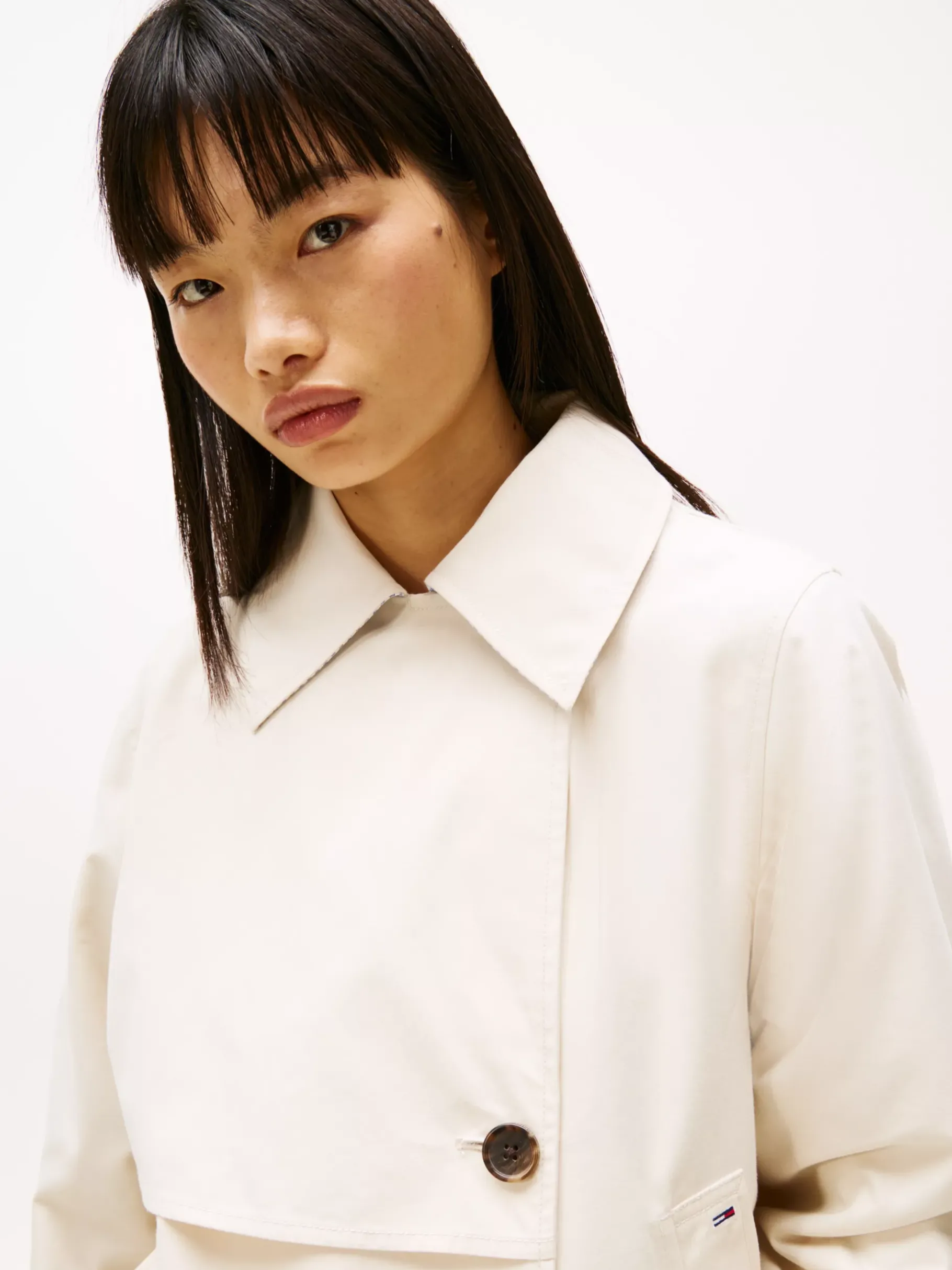 Tommy Hilfiger Cropped Fit Trenchcoat NEWSPRINT Best