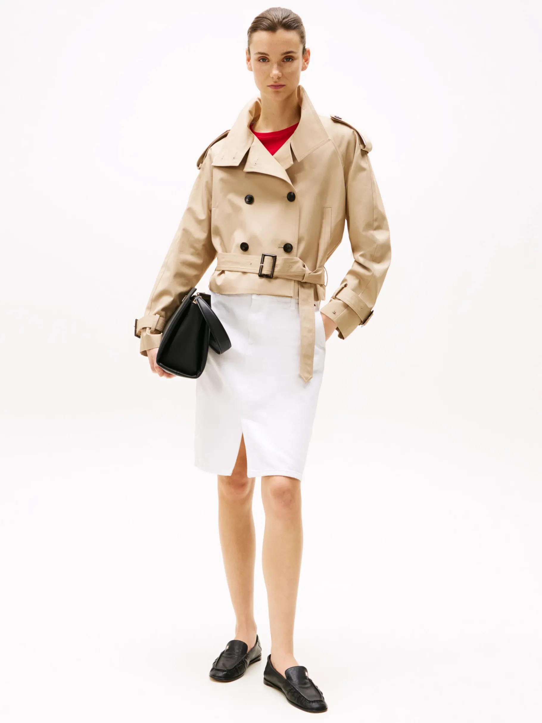 Tommy Hilfiger Cropped Fit Trenchcoat BEIGE Online