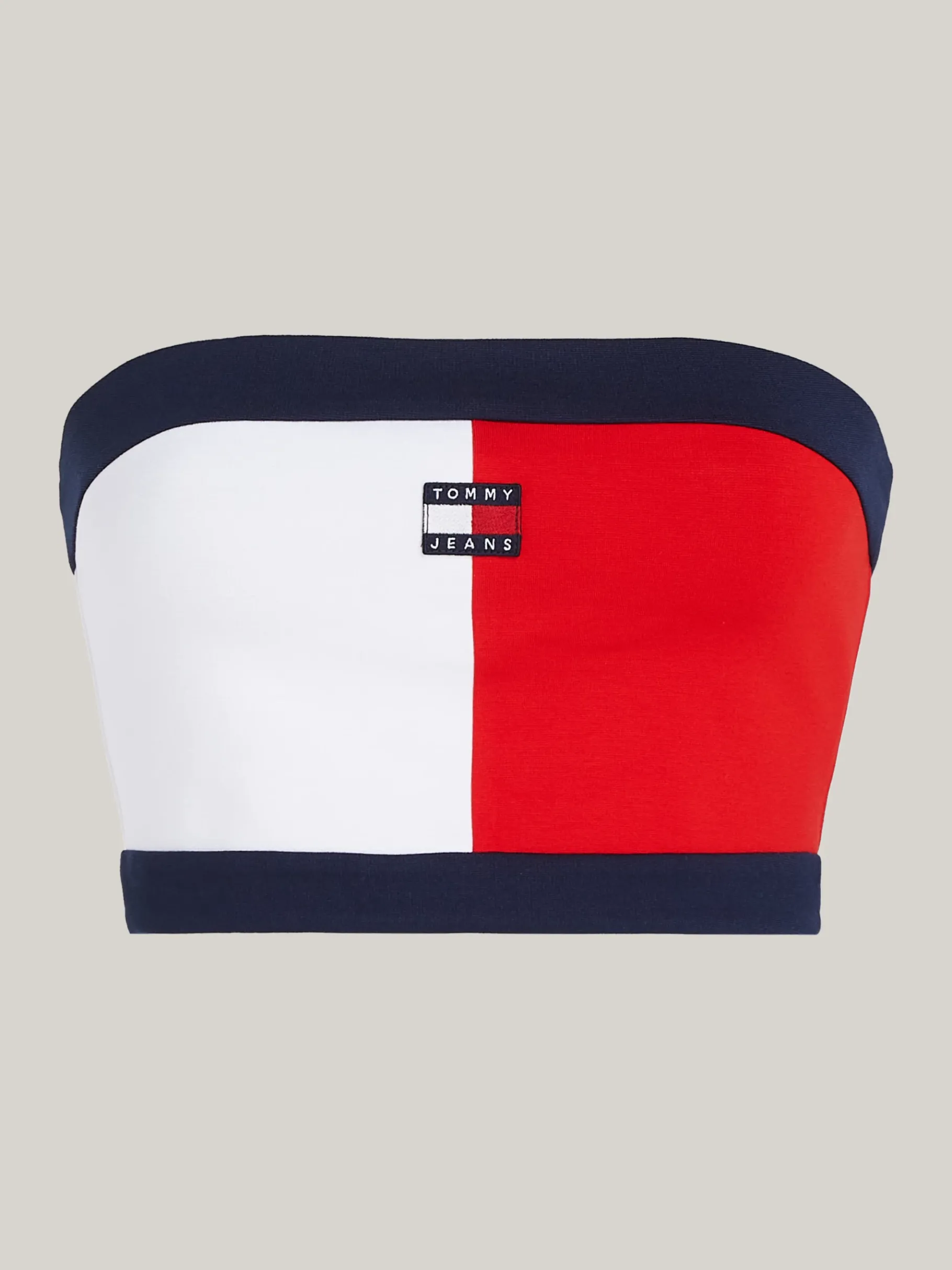 Tommy Hilfiger Cropped Fit Tube-Top mit Badge WHITE / MULTI Flash Sale