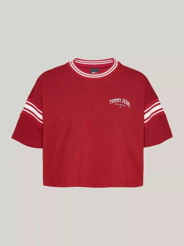 Tommy Hilfiger Cropped Relaxed Fit Varsity-T-Shirt REGATTA RED Store