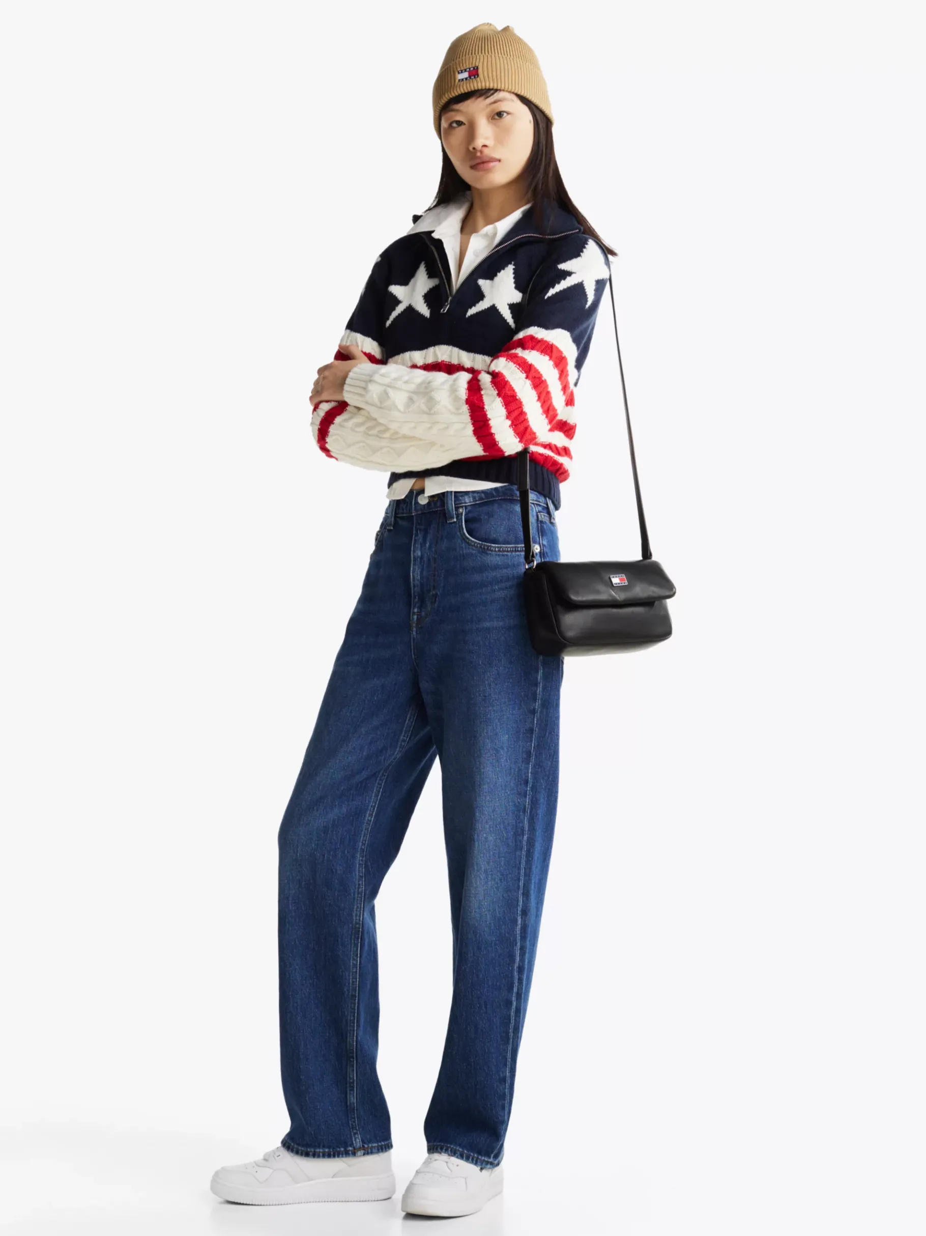 Tommy Hilfiger Crossbody-Tasche mit gepolsterter Klappe BLACK Store