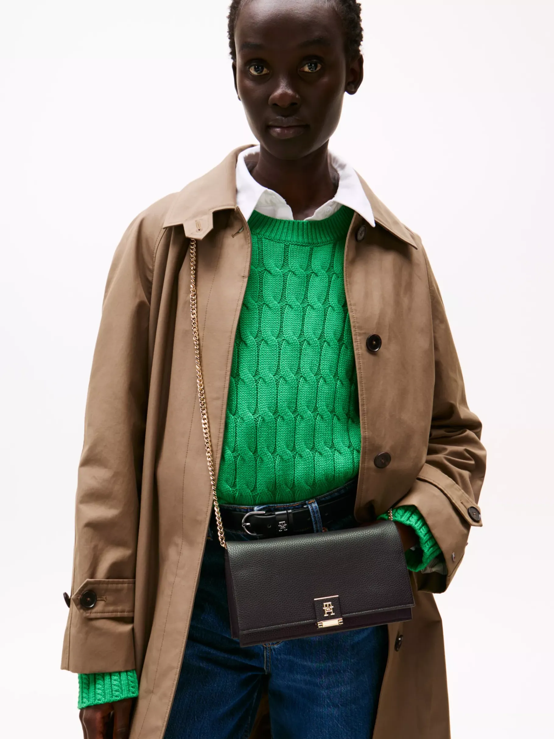 Tommy Hilfiger Crossbody-Tasche mit TH-Monogramm BLACK Discount