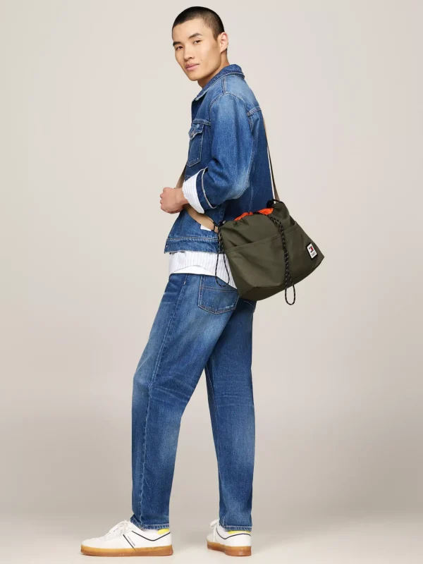 Tommy Hilfiger Crossbody-Tasche mit Tunnelzug und Logo PEWTER GREEN New