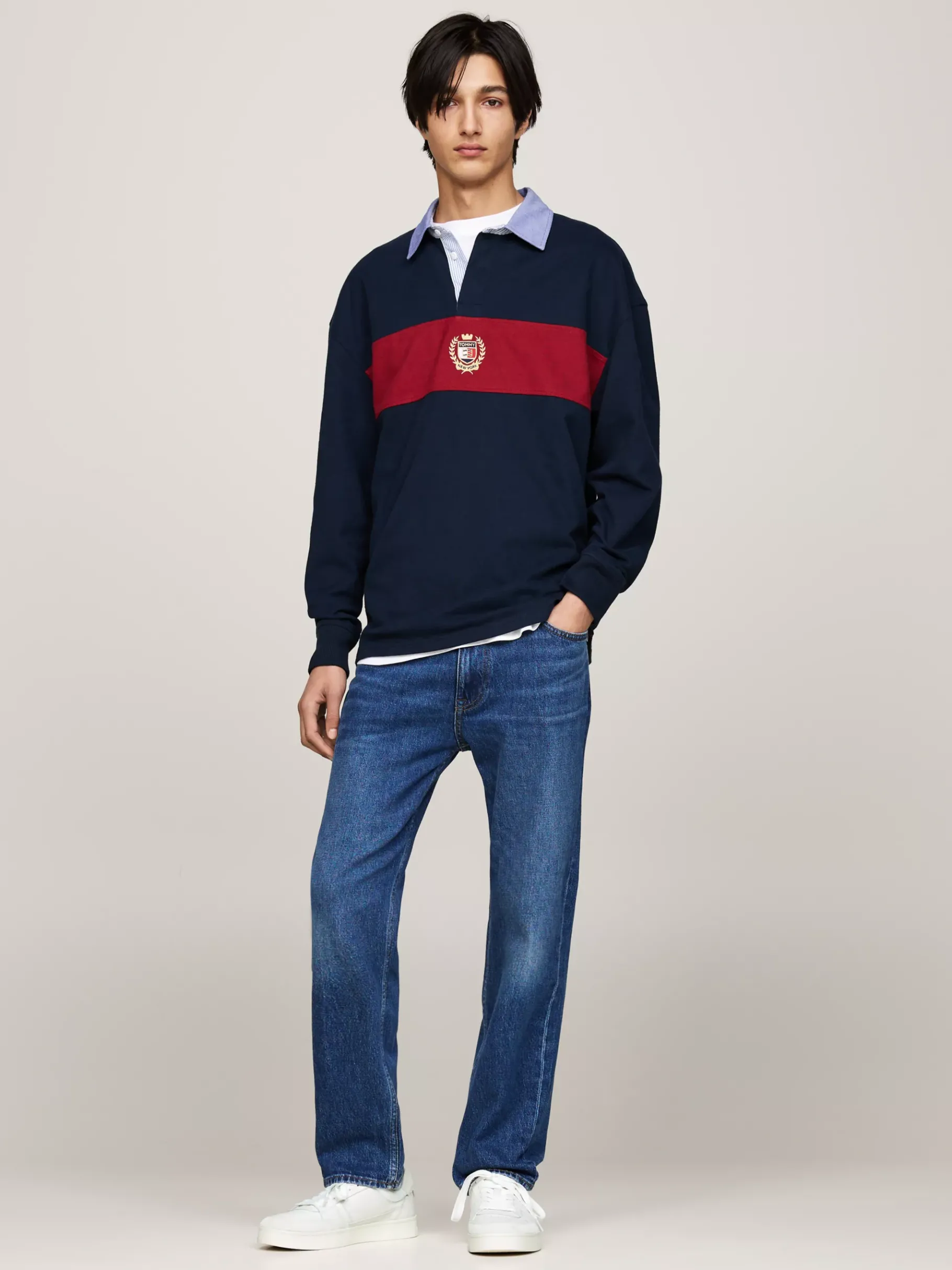 Tommy Hilfiger Cupsole-Ledersneaker mit gleichfarbigem Logo ECRU Online