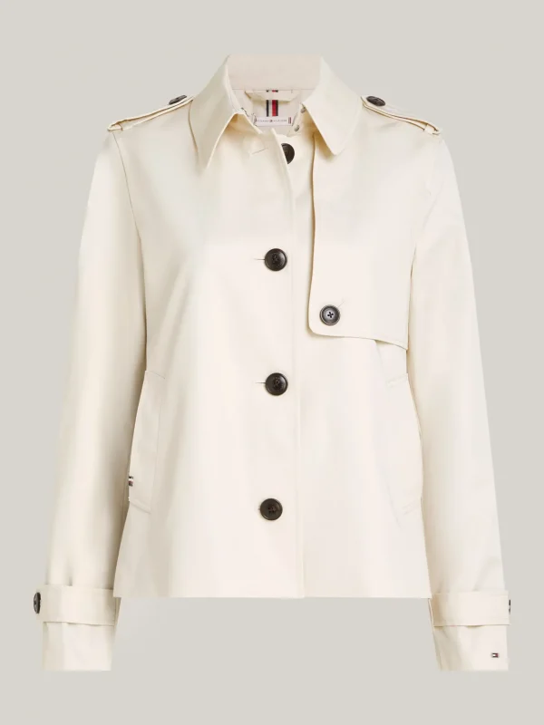Tommy Hilfiger Curve einreihiger kurzer Trenchcoat DESERT SAND DUNE Shop